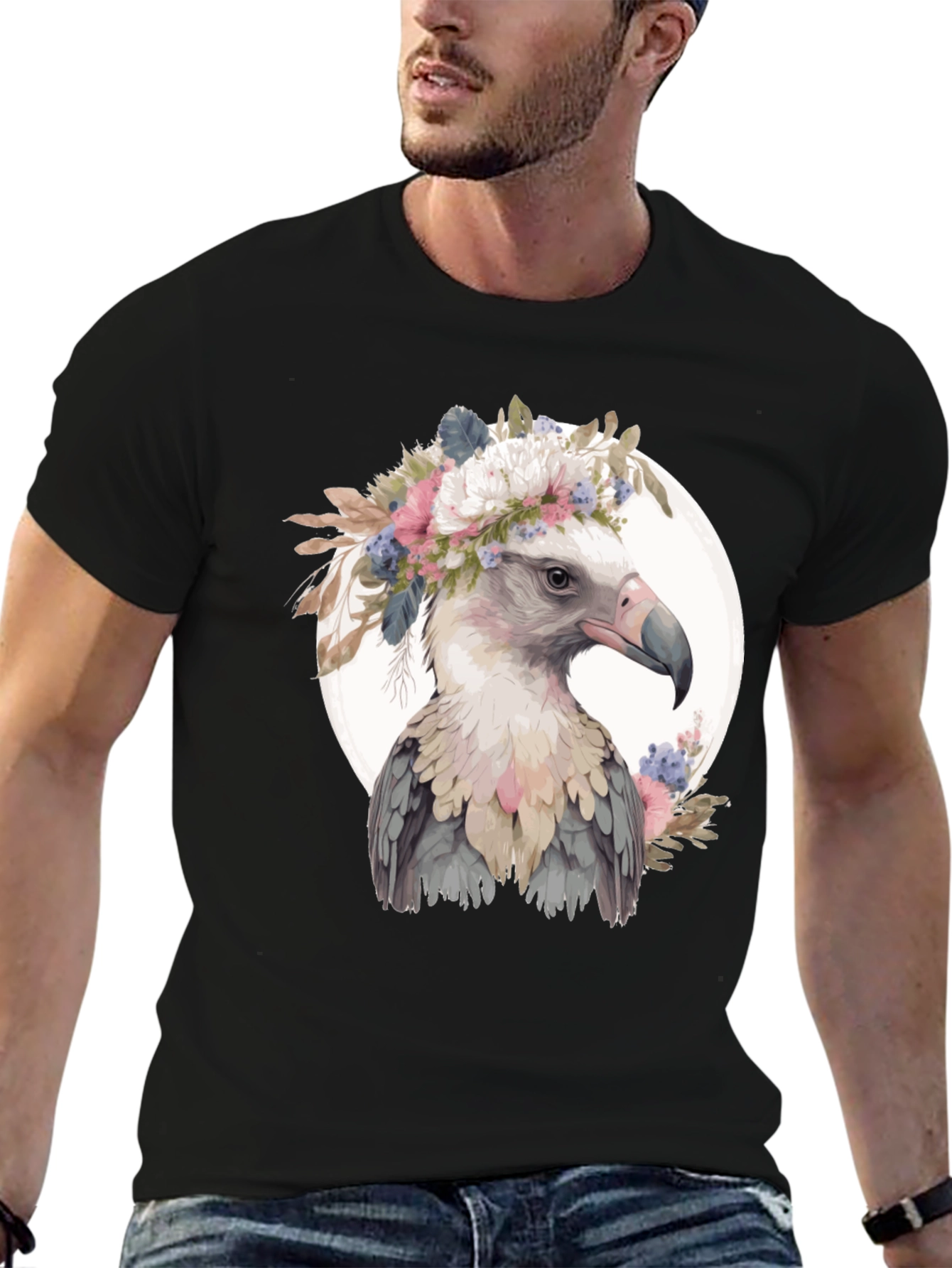 Floral Crown Shoebill Bird T-Shirt