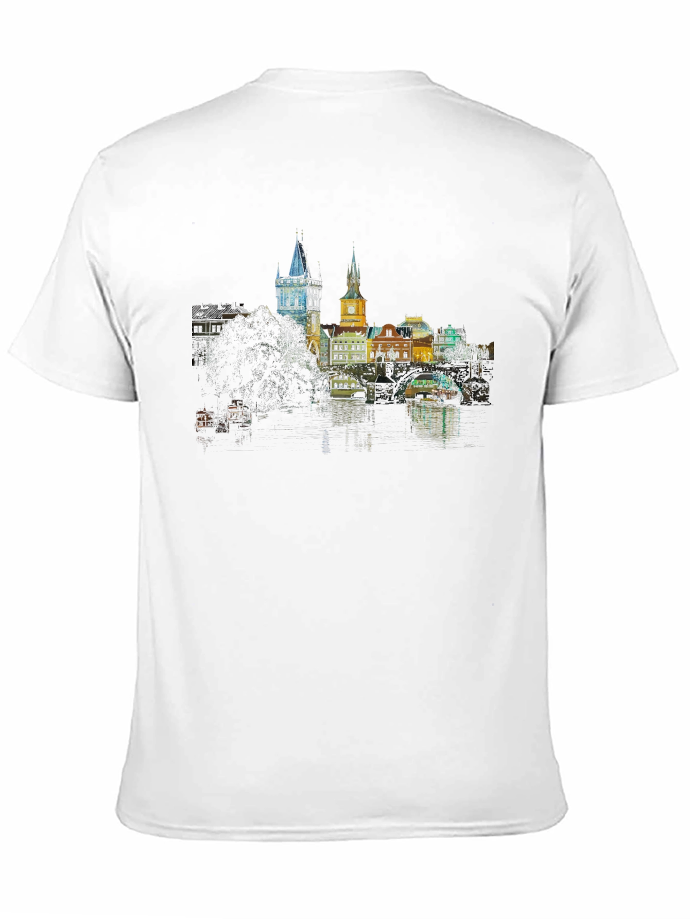 Prague Skyline T-Shirt - Black