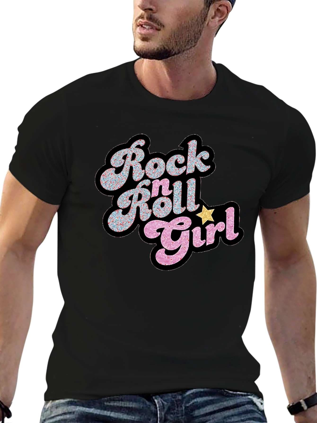 Rock N Roll Girl Black T-Shirt