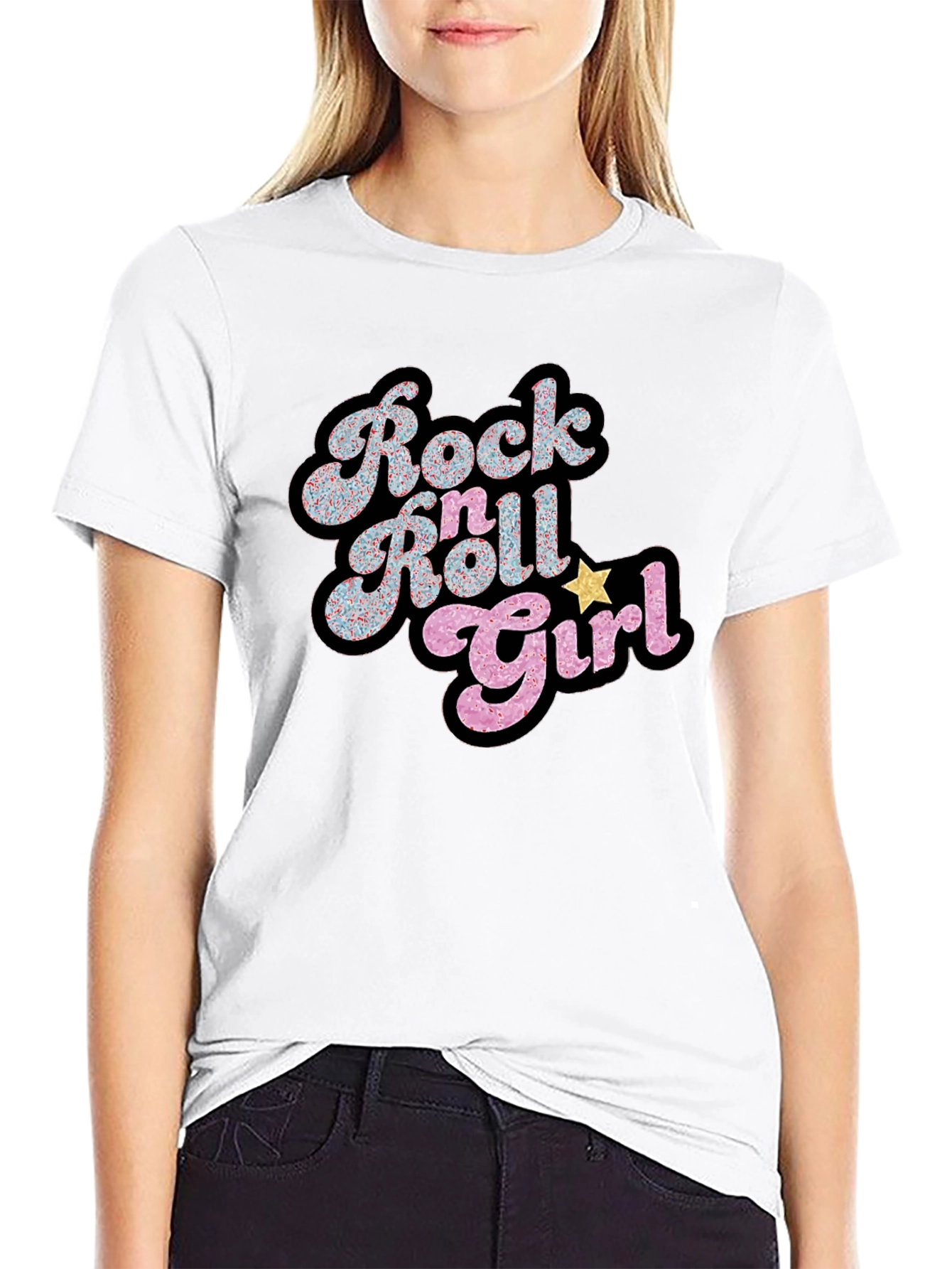 Rock N Roll Girl Black T-Shirt