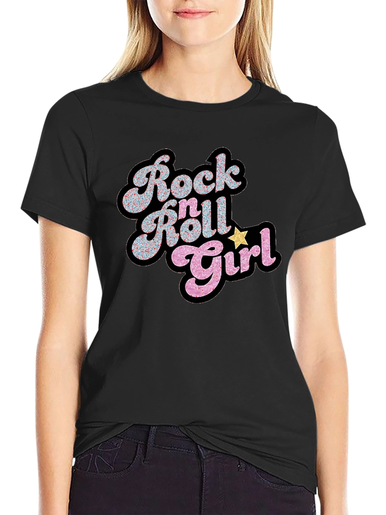 Rock N Roll Girl Black T-Shirt