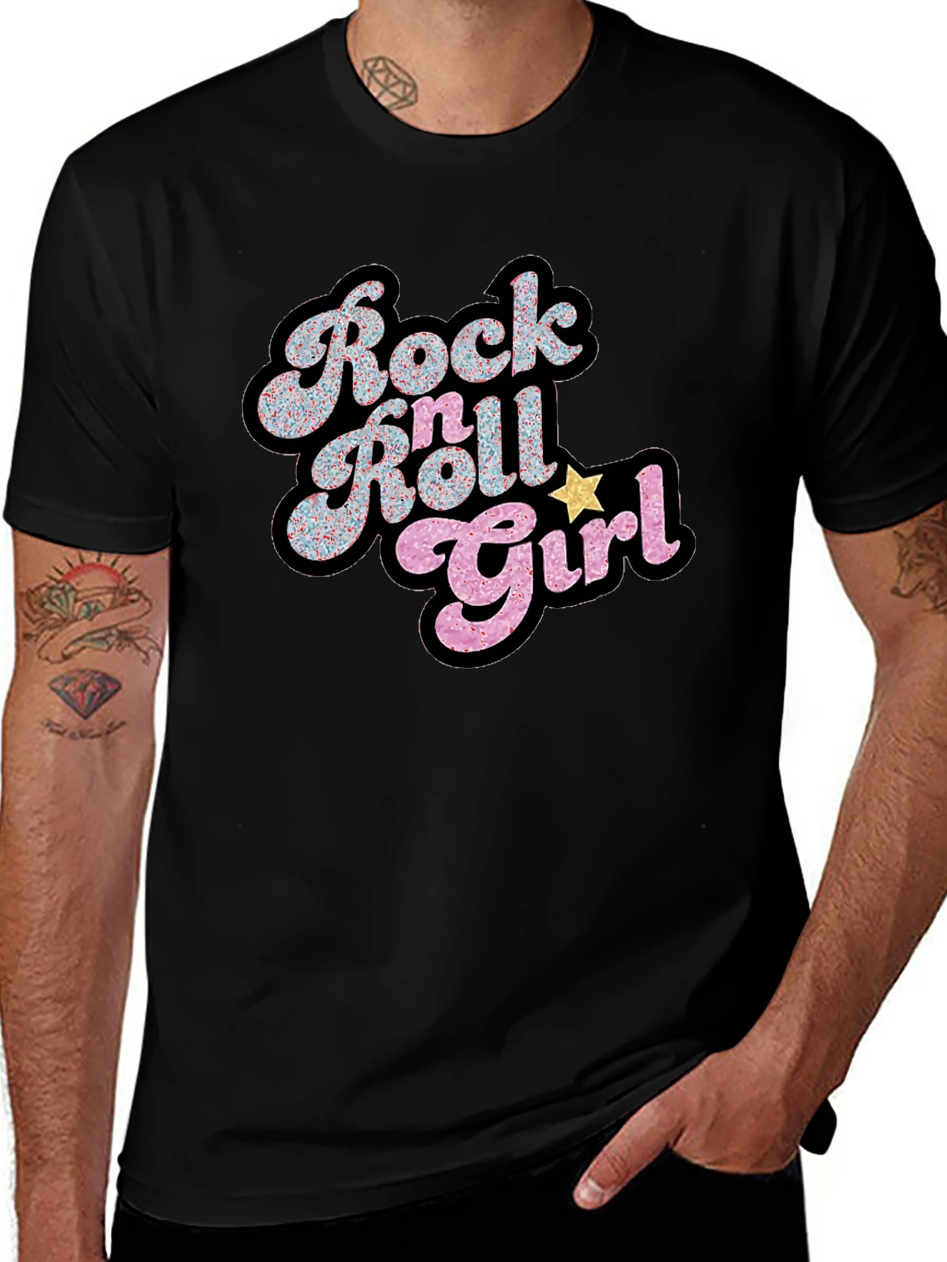 Rock N Roll Girl Black T-Shirt