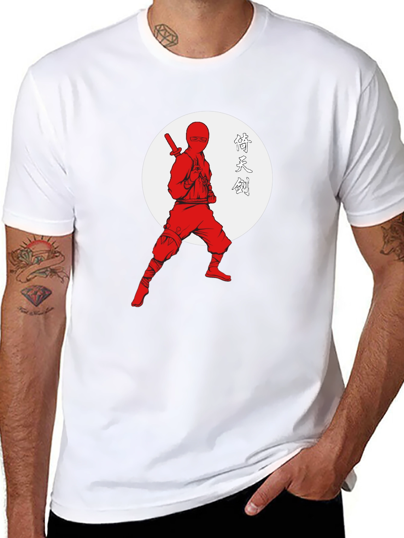 Ninja Warrior Graphic Tee - Black Cotton T-Shirt
