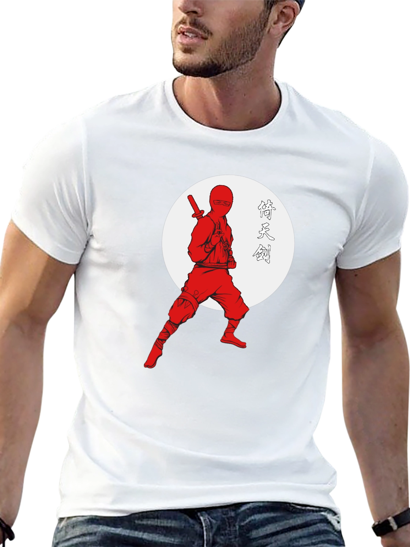 Ninja Warrior Graphic Tee - Black Cotton T-Shirt