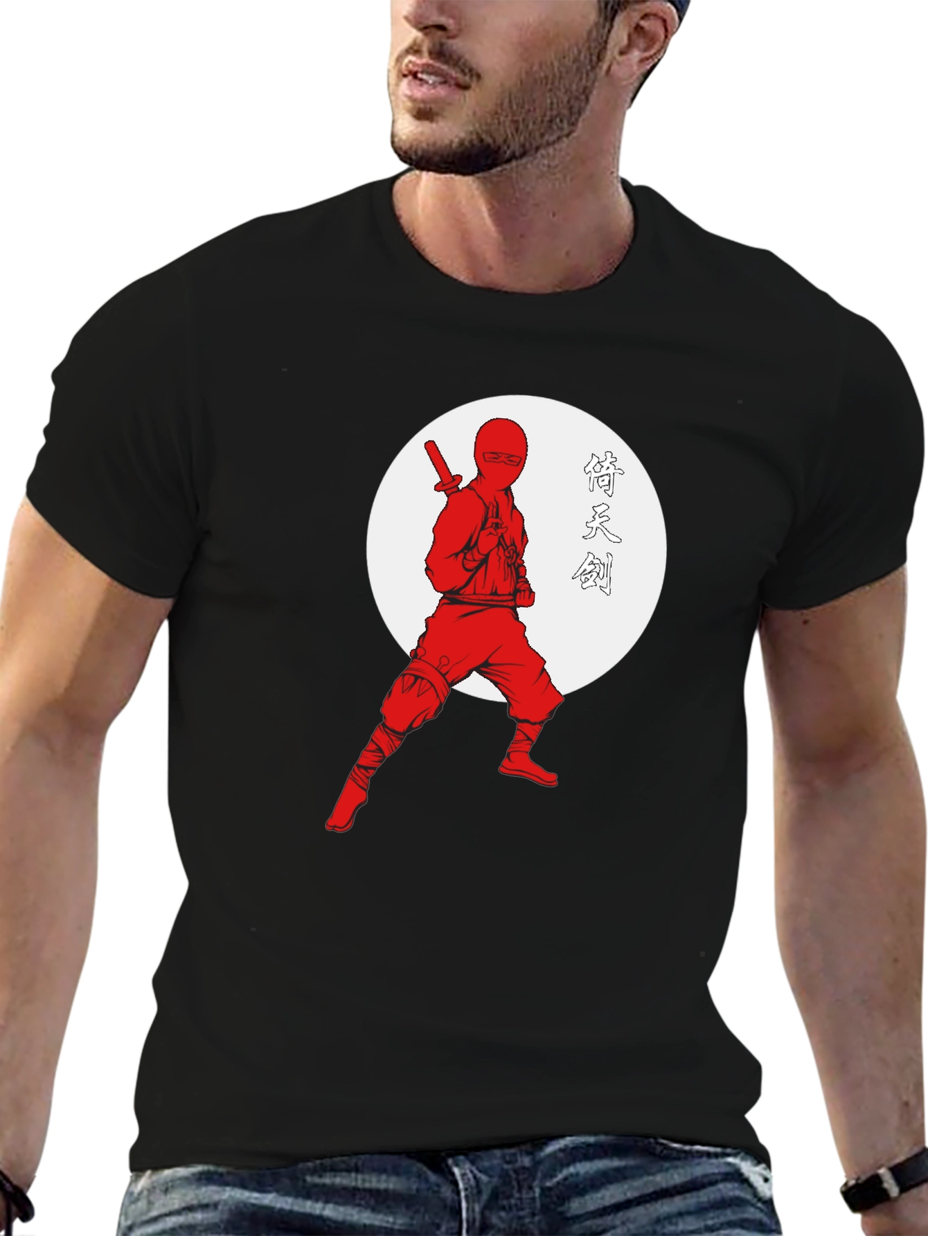 Ninja Warrior Graphic Tee - Black Cotton T-Shirt