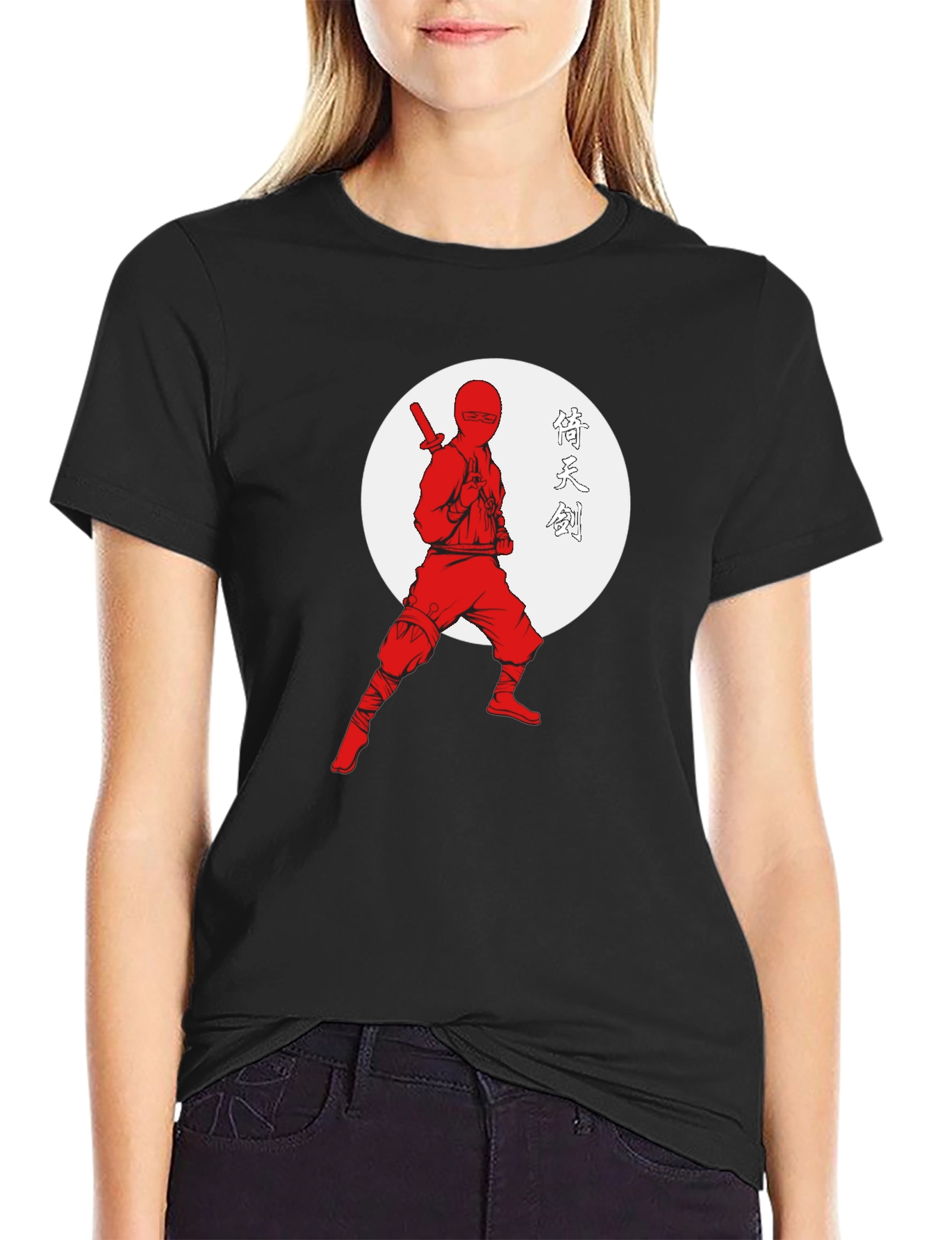 Ninja Warrior Graphic Tee - Black Cotton T-Shirt