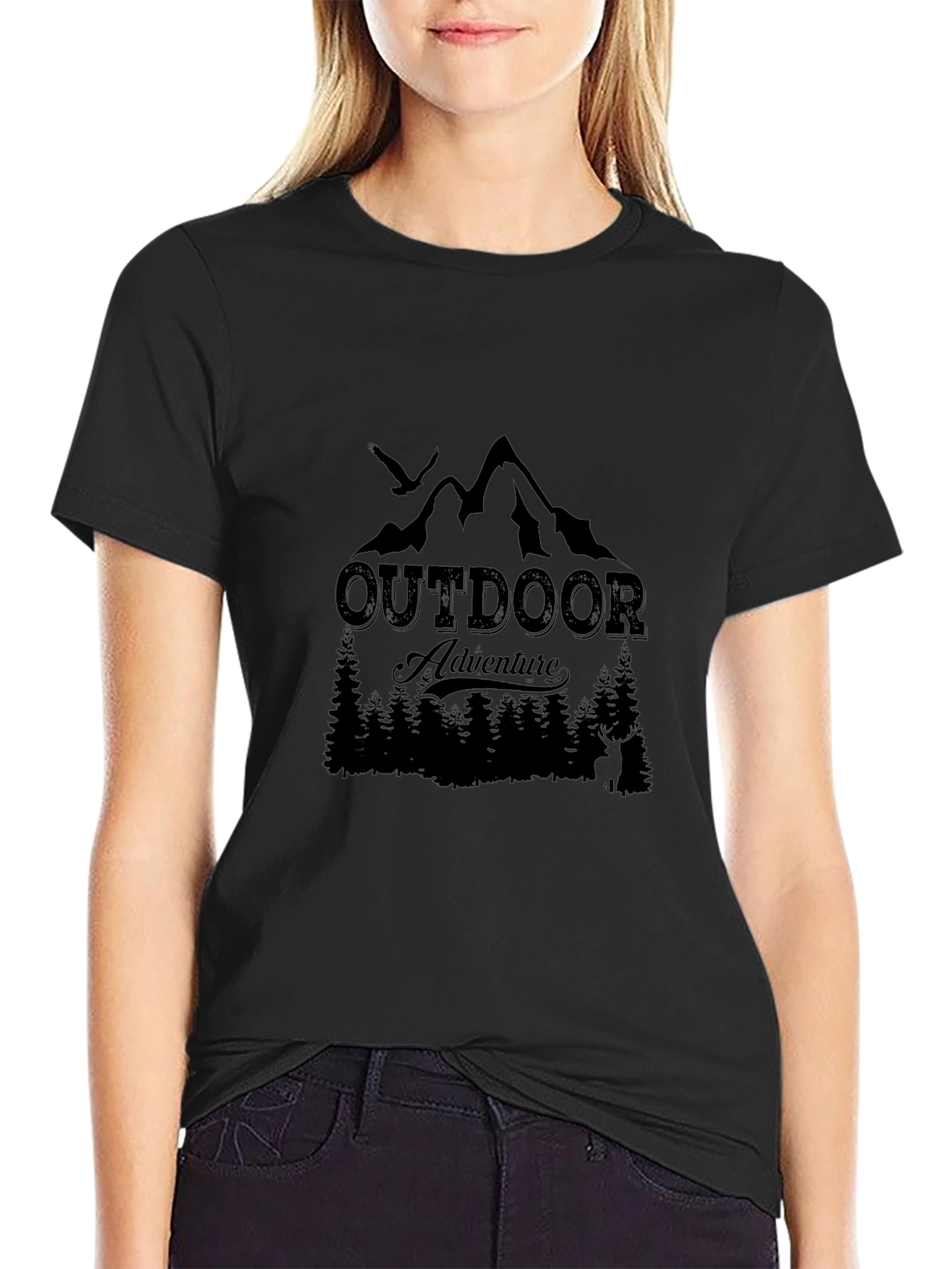 Outdoor Adventure Graphic Tee - Black