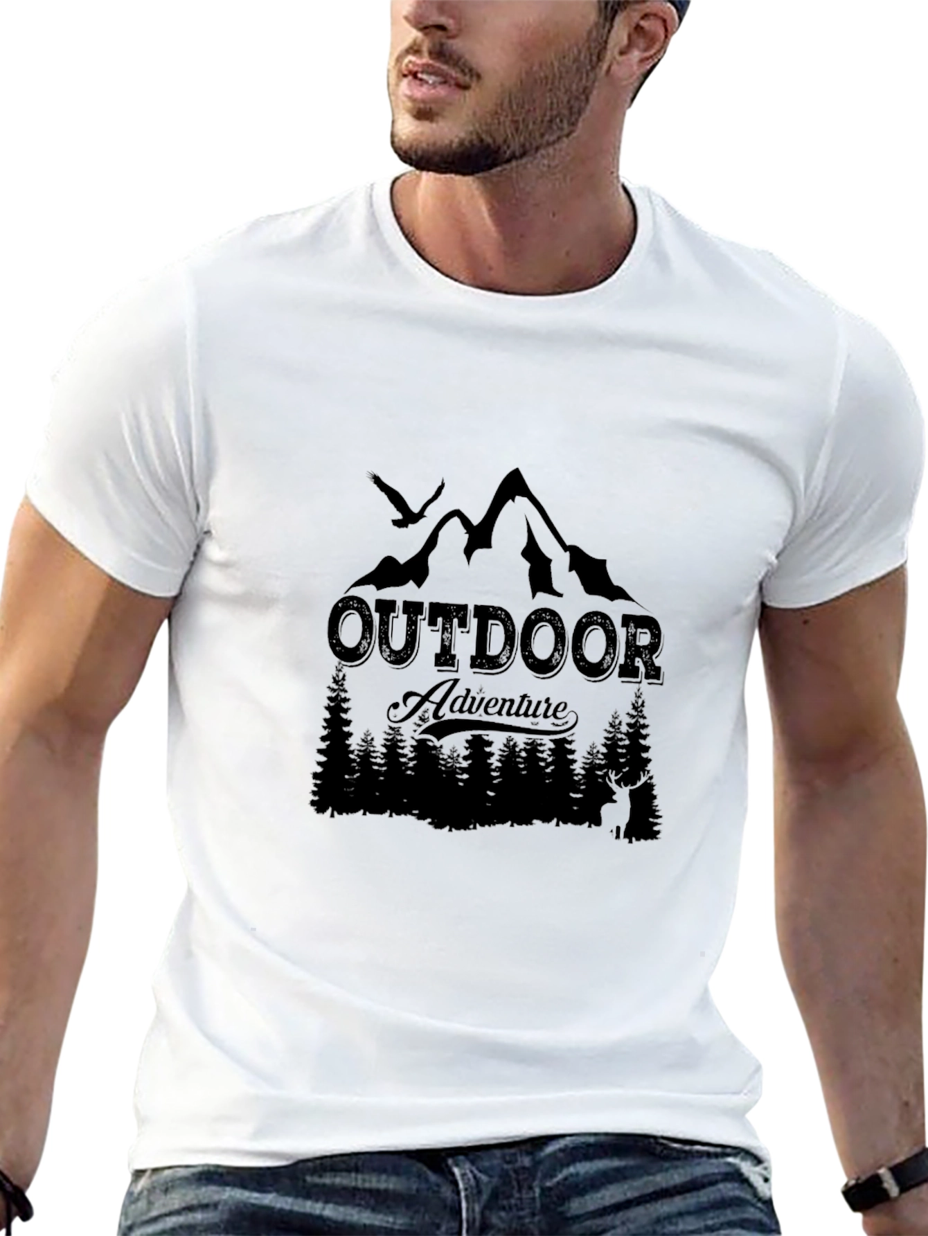 Outdoor Adventure Graphic Tee - Black