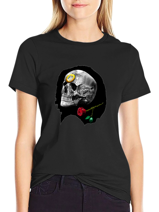 Skull & Rose Graphic Tee - Black