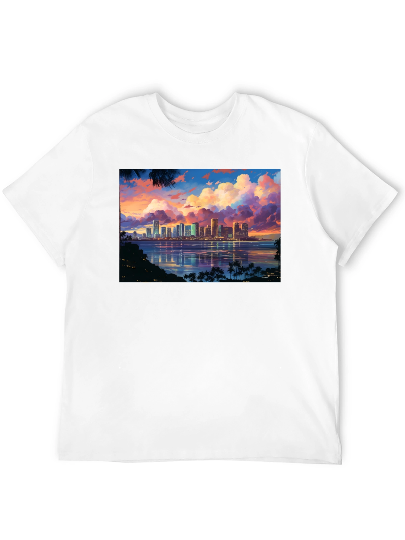 Cityscape Sunset Graphic T-Shirt - Black