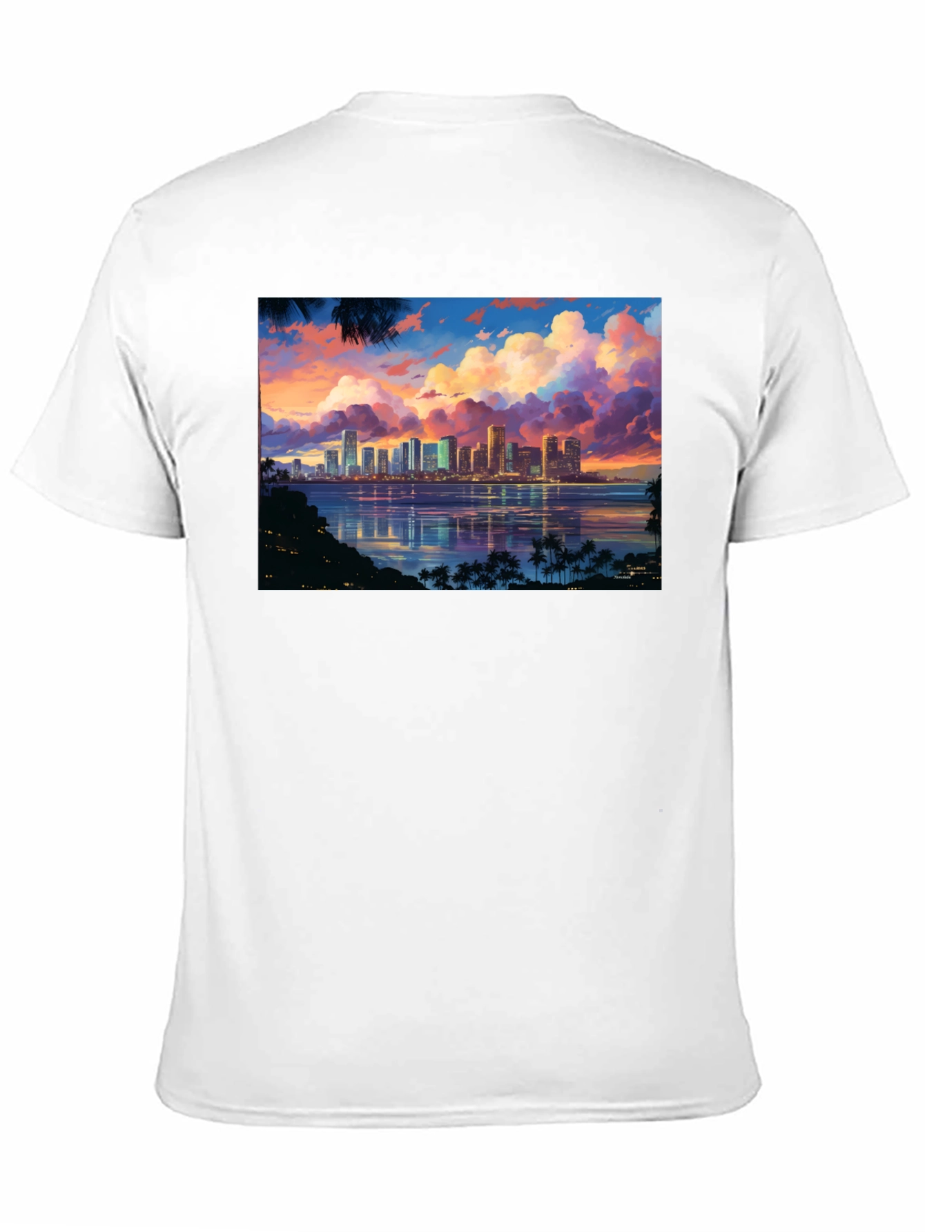 Cityscape Sunset Graphic T-Shirt - Black