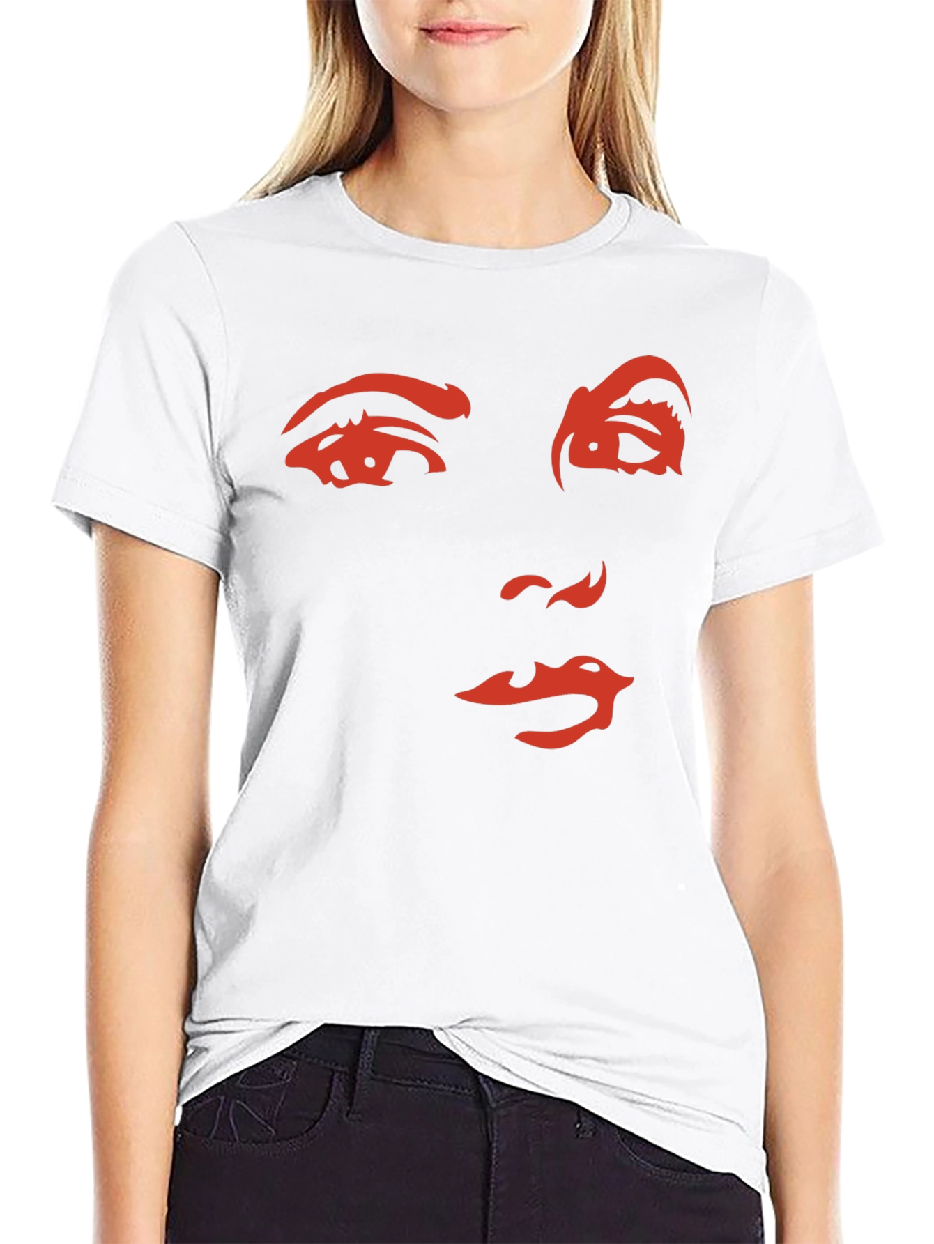 Abstract Face Graphic T-Shirt