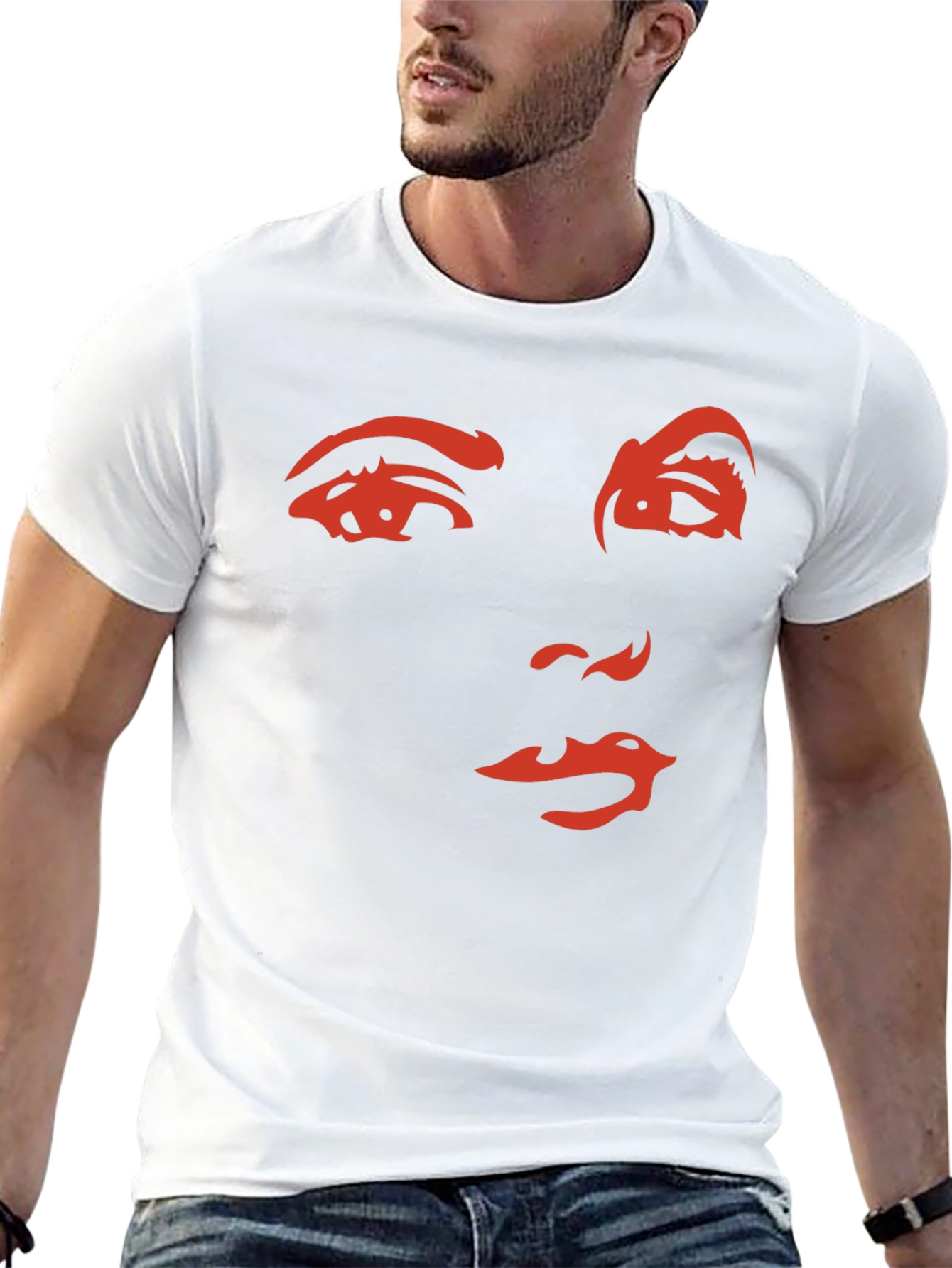 Abstract Face Graphic T-Shirt