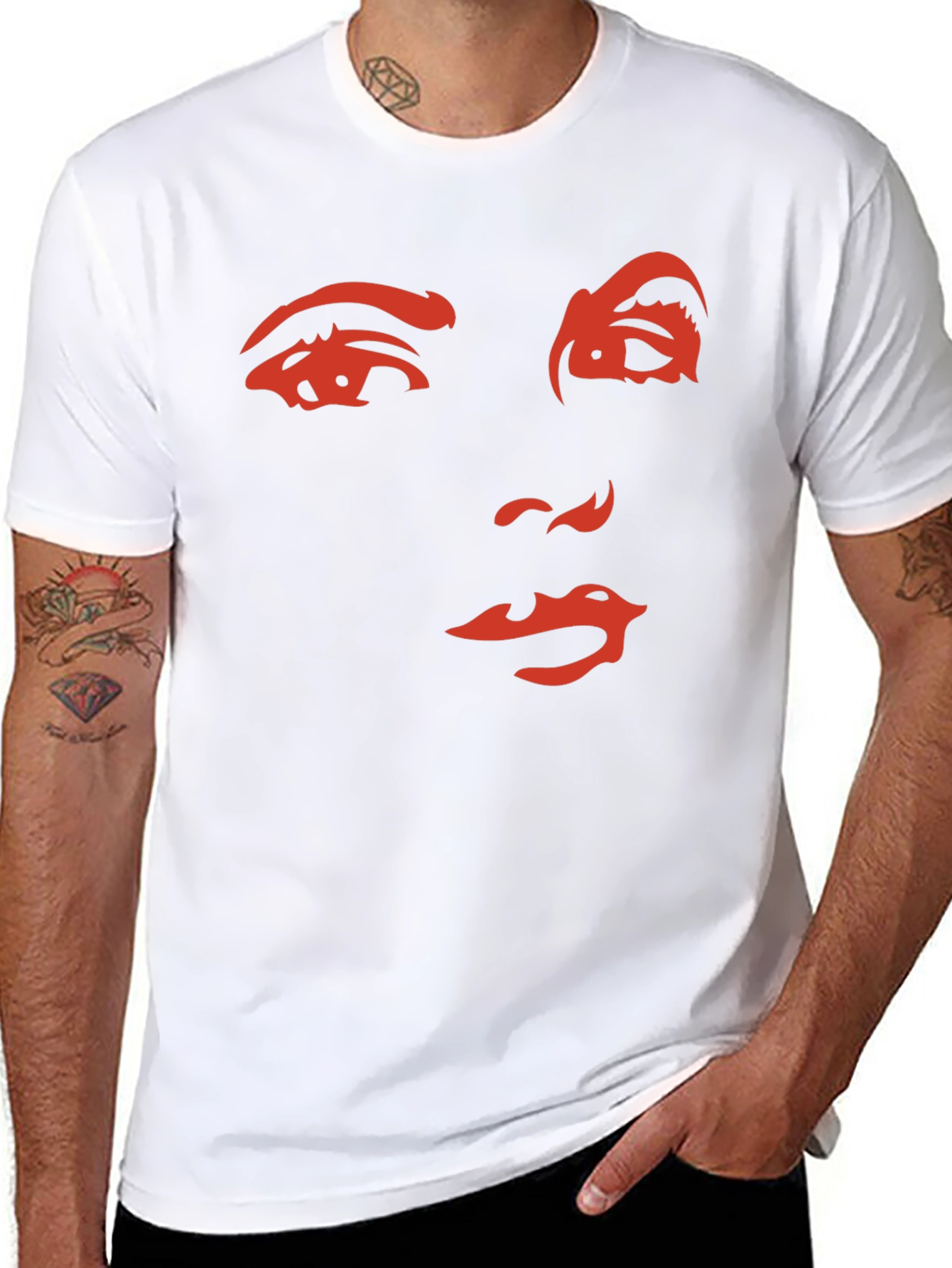 Abstract Face Graphic T-Shirt
