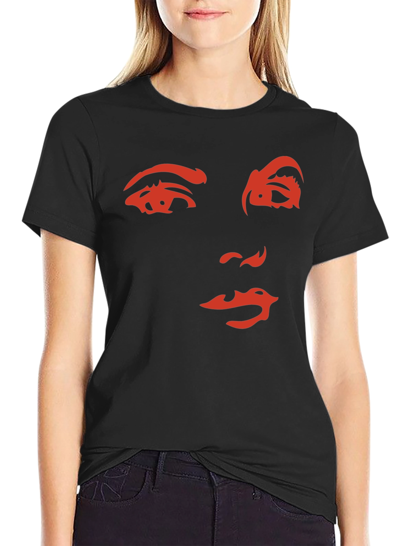 Abstract Face Graphic T-Shirt