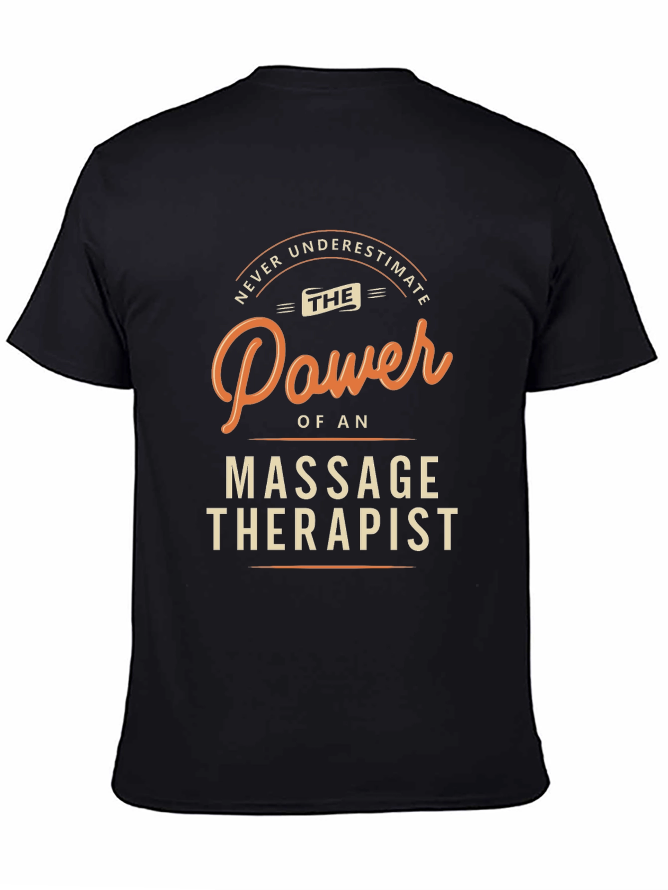 Massage Therapist Power Graphic Tee - Black Cotton