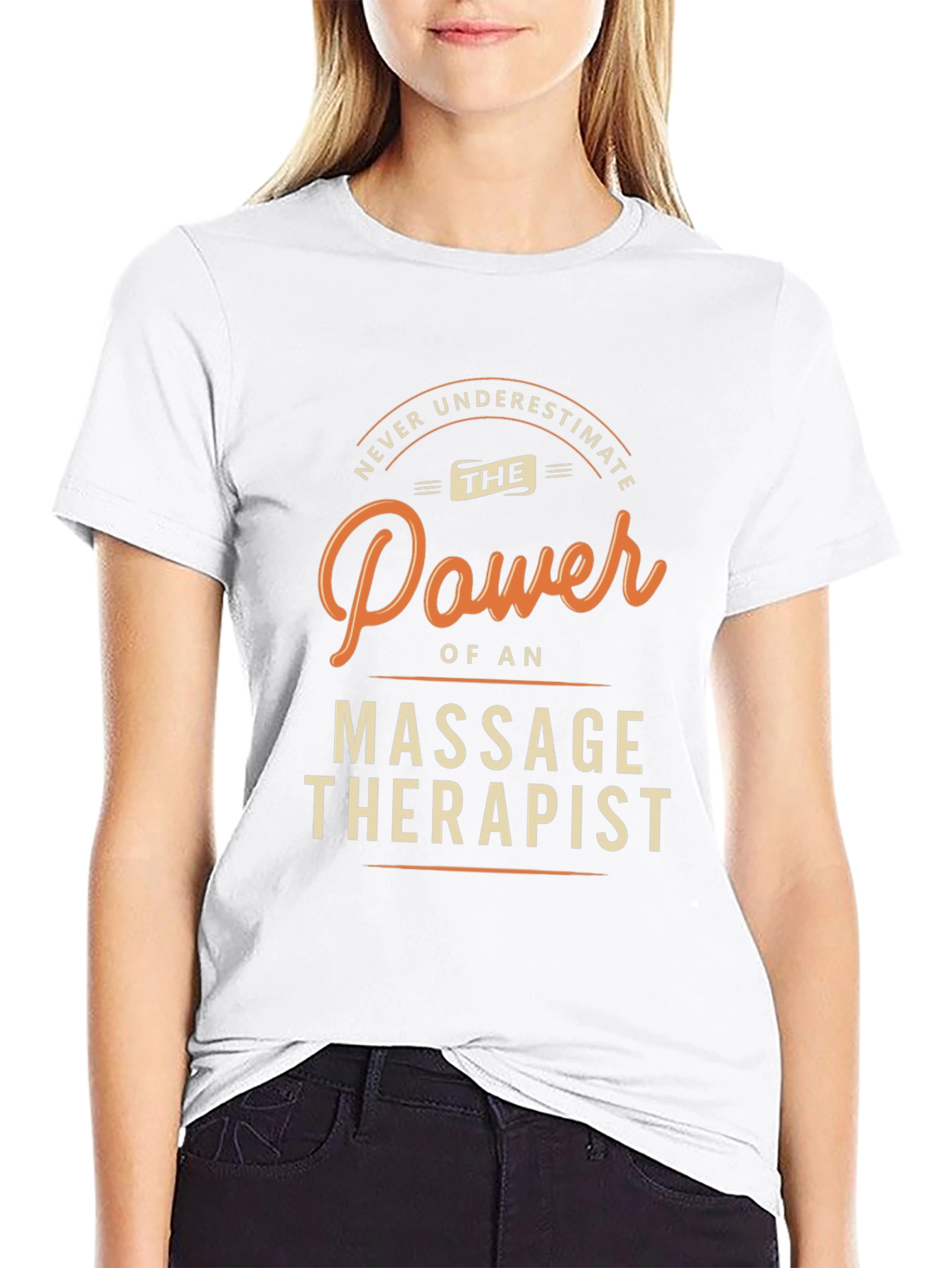 Massage Therapist Power Graphic Tee - Black Cotton