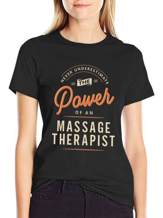 Massage Therapist Power Graphic Tee - Black Cotton