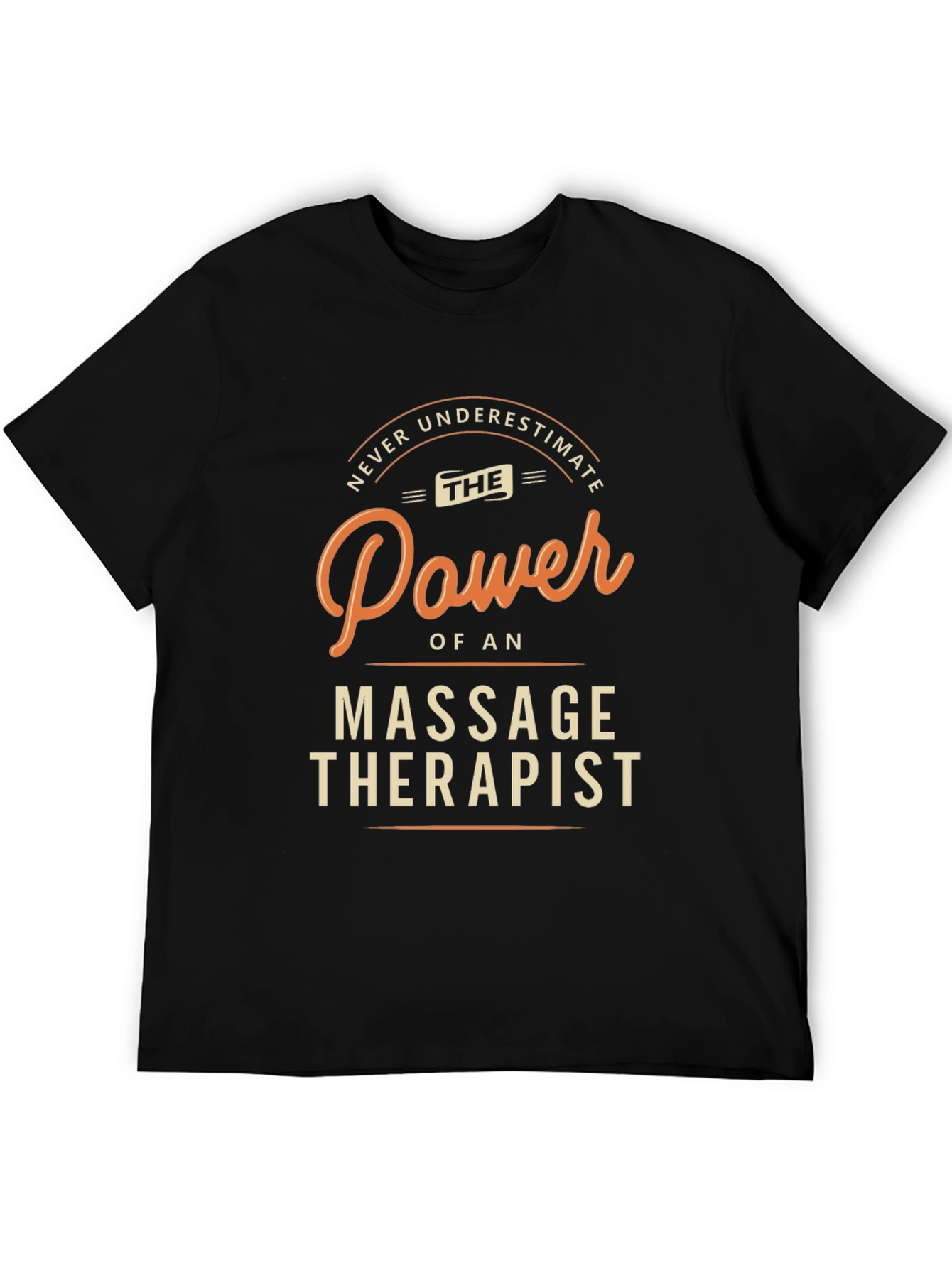 Massage Therapist Power Graphic Tee - Black Cotton
