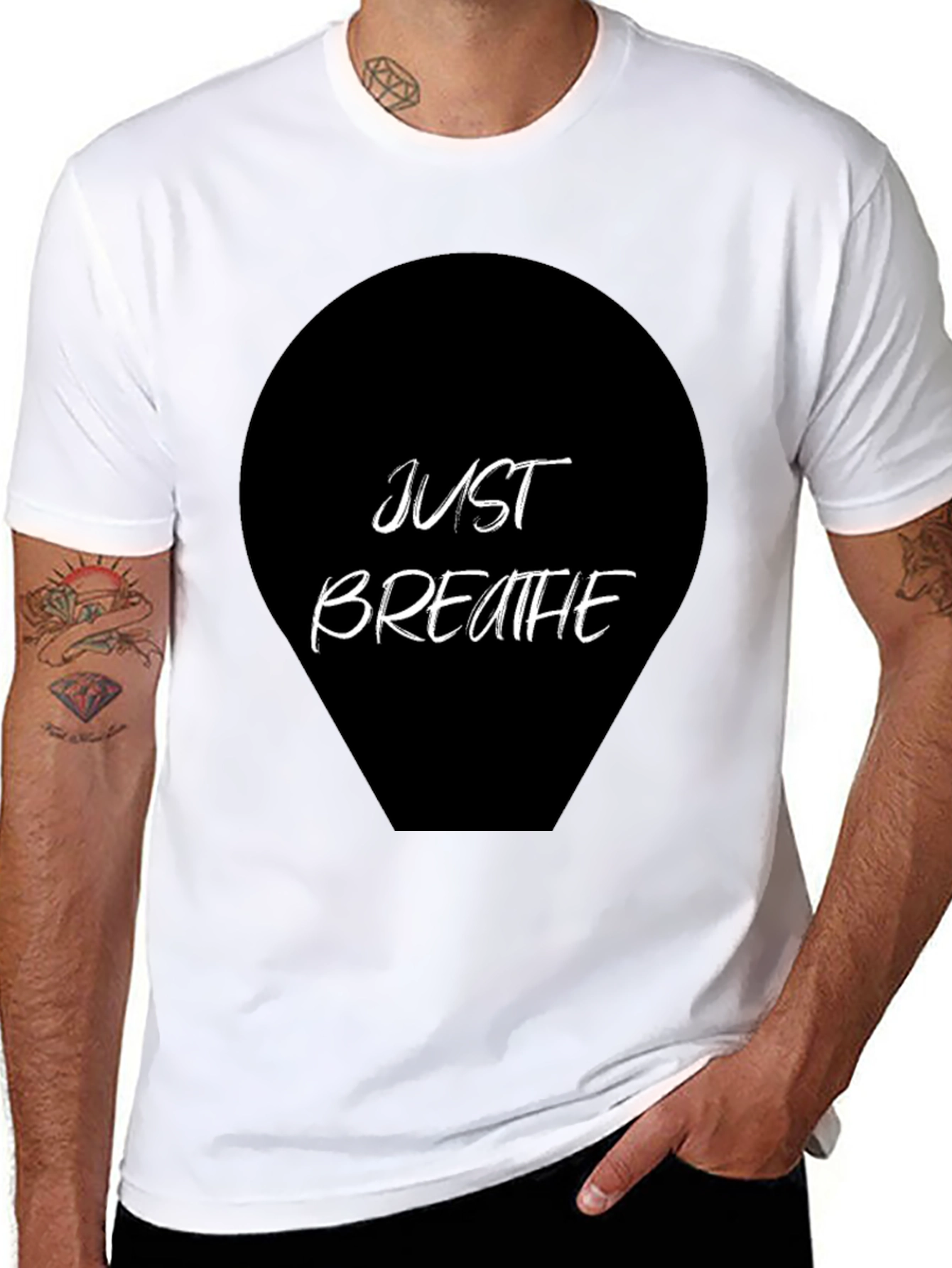 Just Breathe Graphic Tee - Black