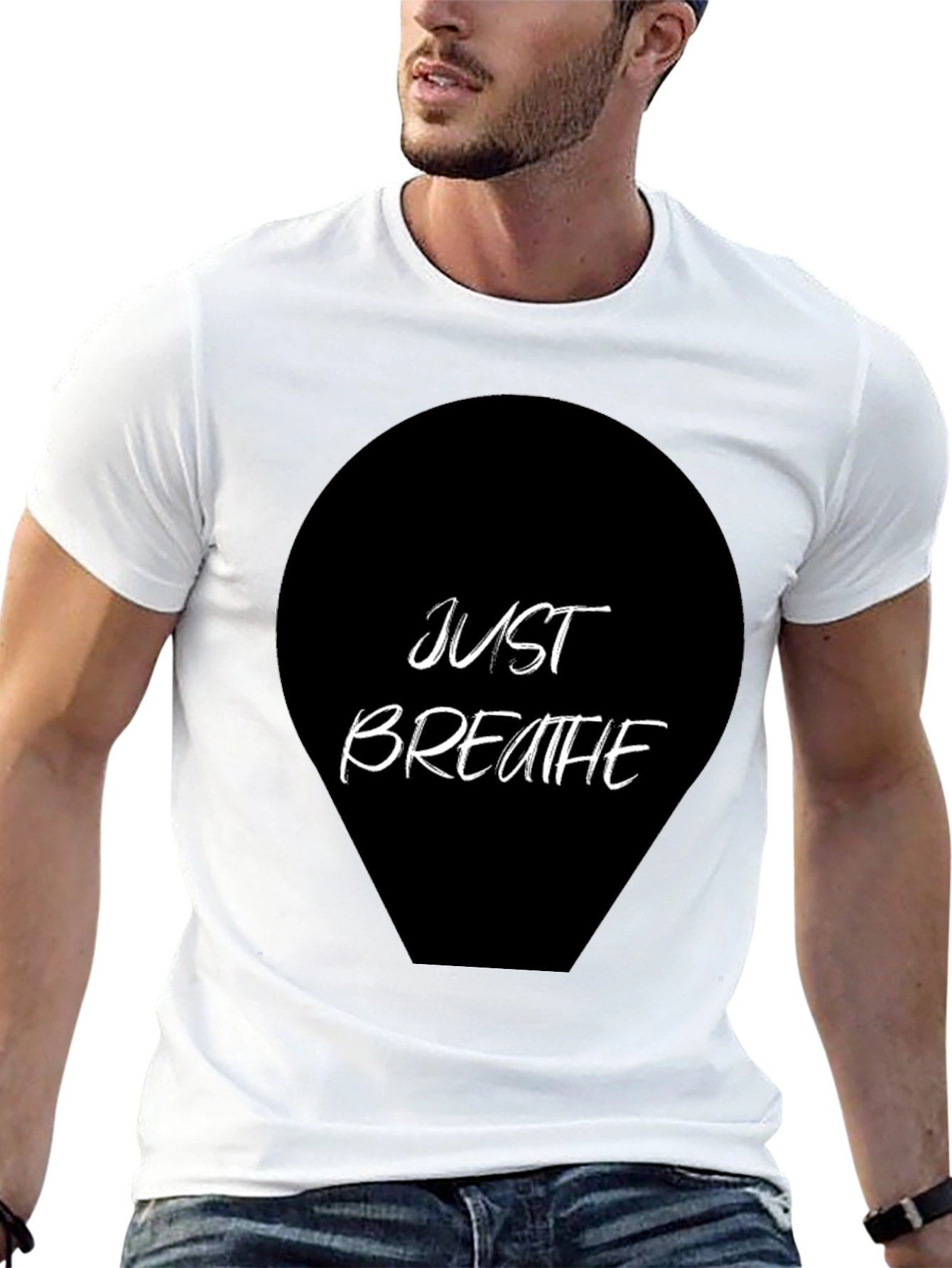 Just Breathe Graphic Tee - Black