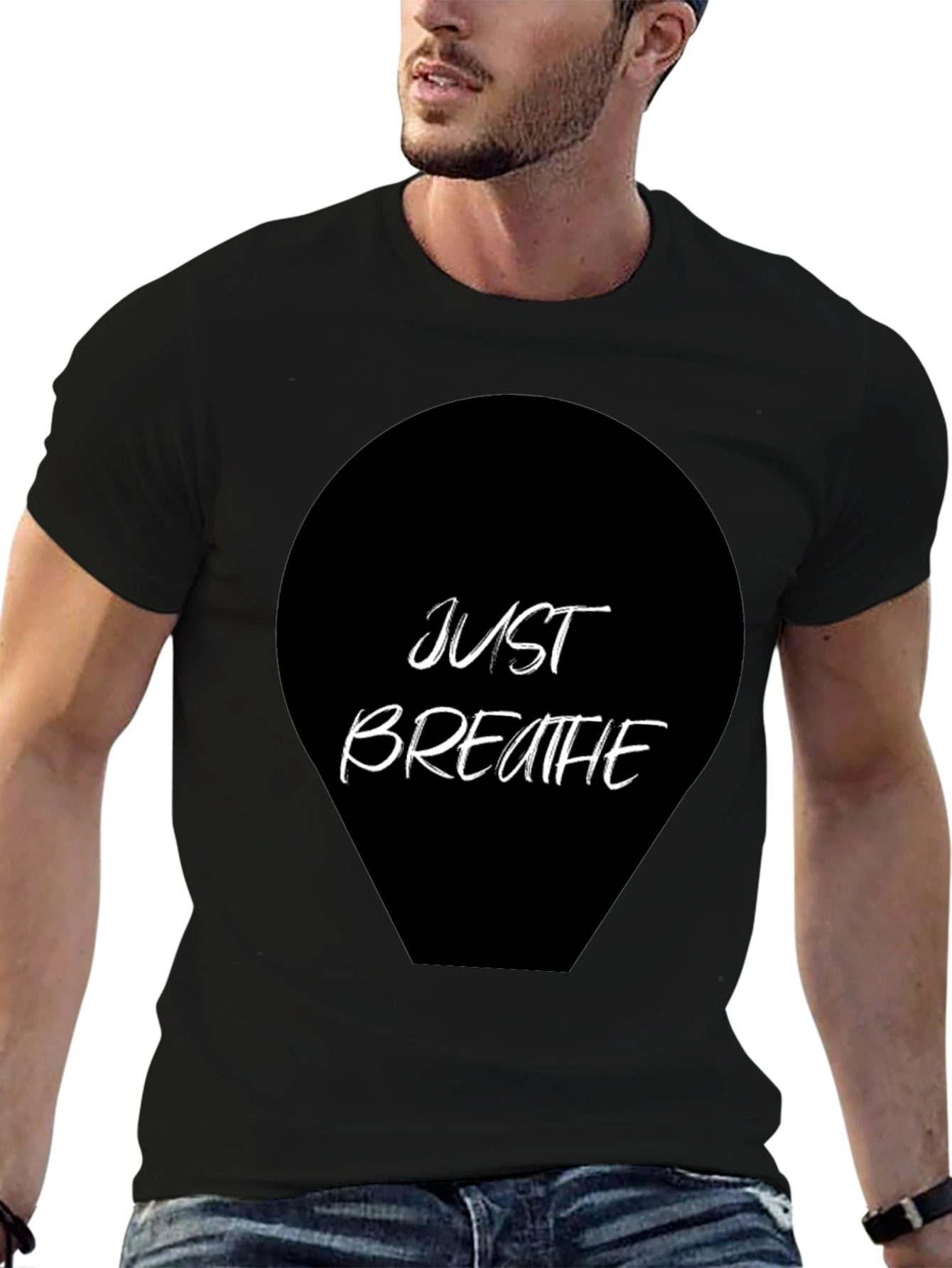 Just Breathe Graphic Tee - Black
