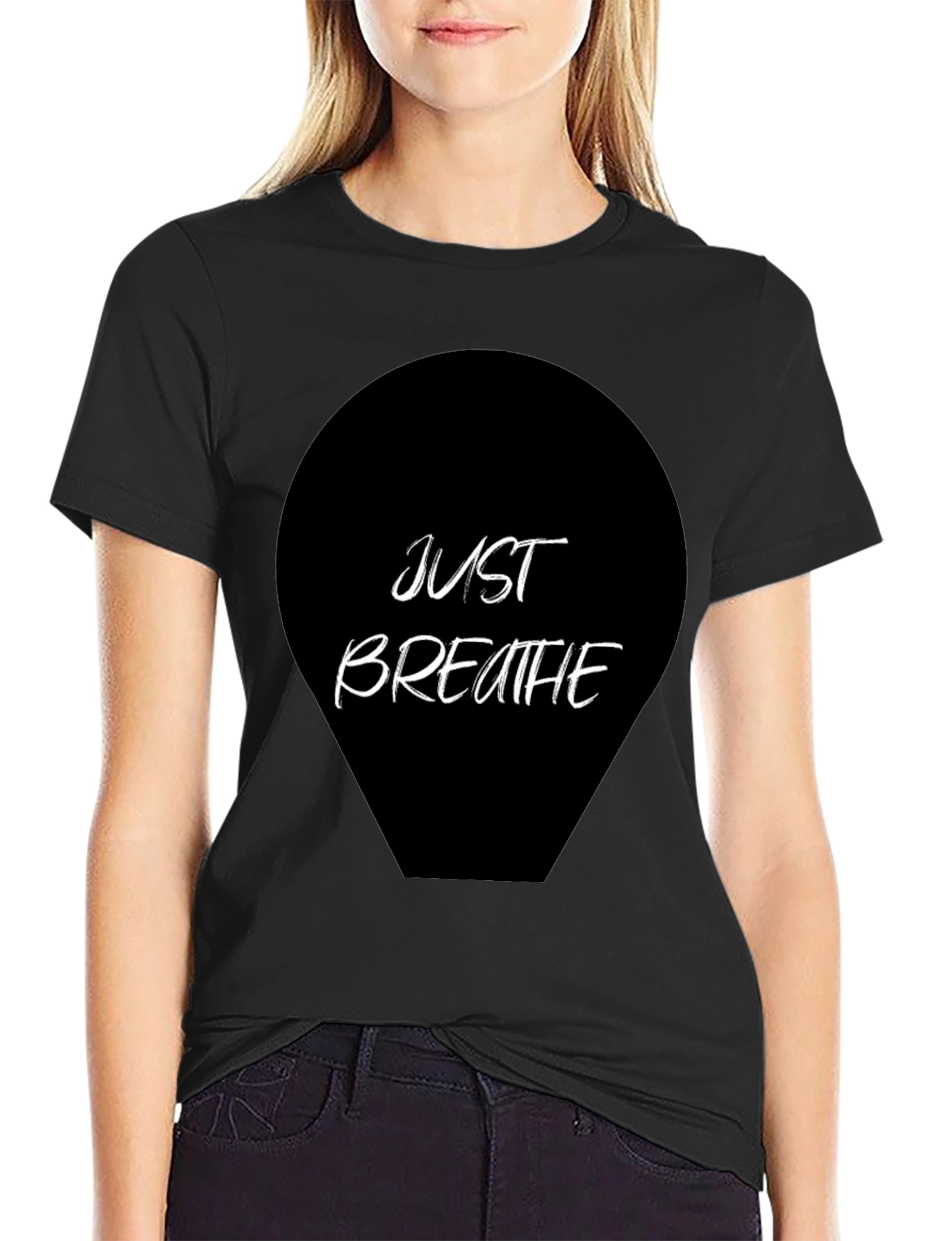 Just Breathe Graphic Tee - Black
