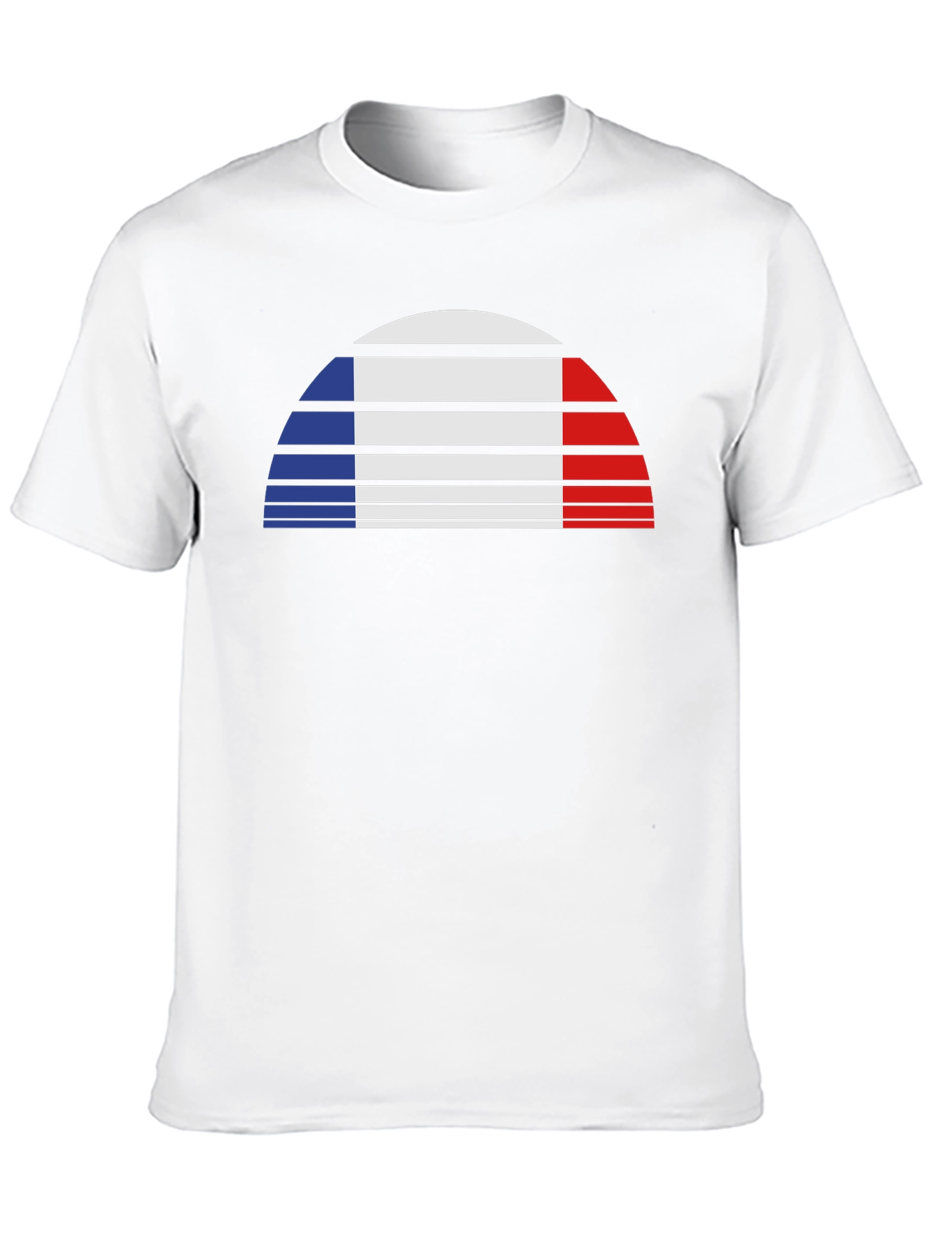 French Flag Striped Graphic Tee - Stylish Casual Wear