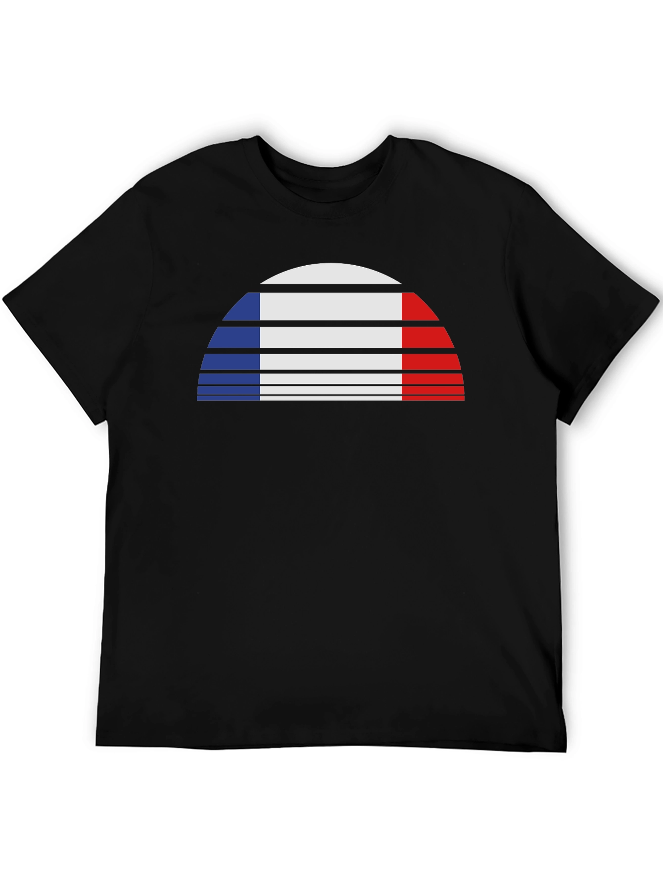 French Flag Striped Graphic Tee - Stylish Casual Wear
