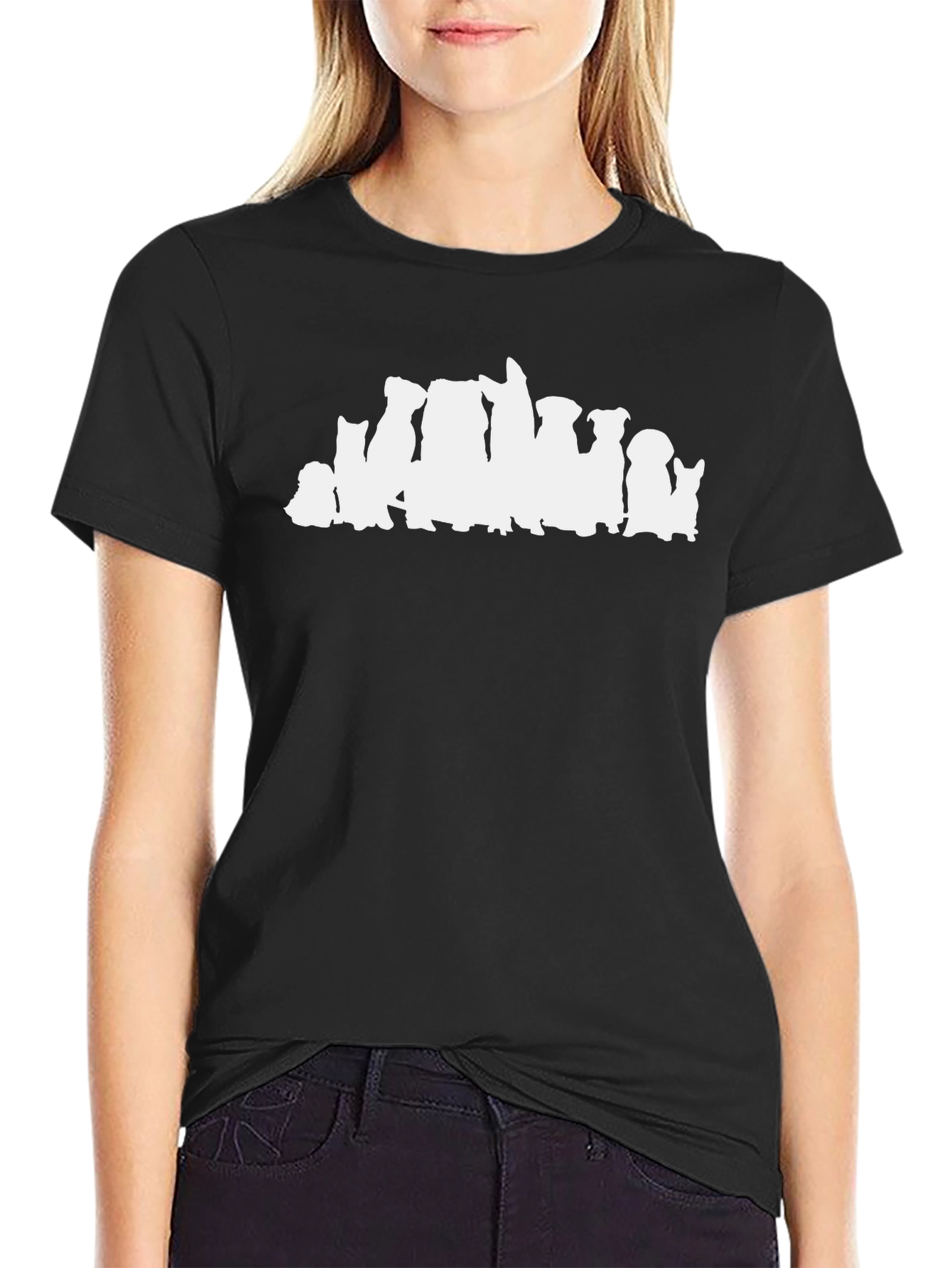 Dog Breed Silhouette T-Shirt - Black