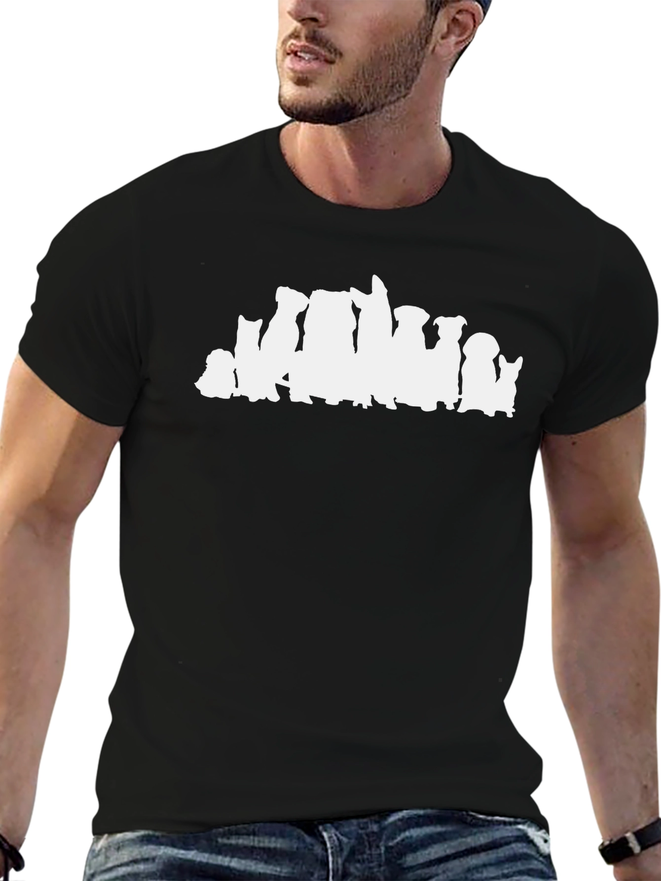 Dog Breed Silhouette T-Shirt - Black