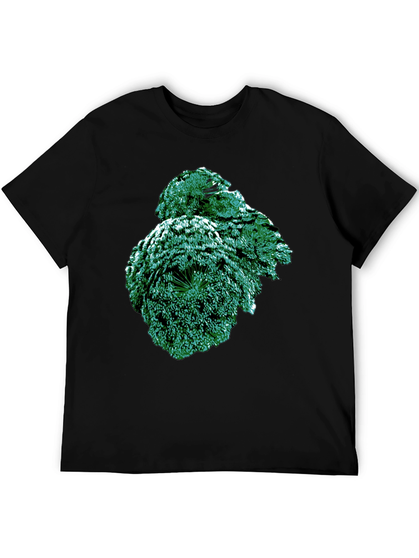 Emerald Fractal Graphic Tee - Modern Art Shirt