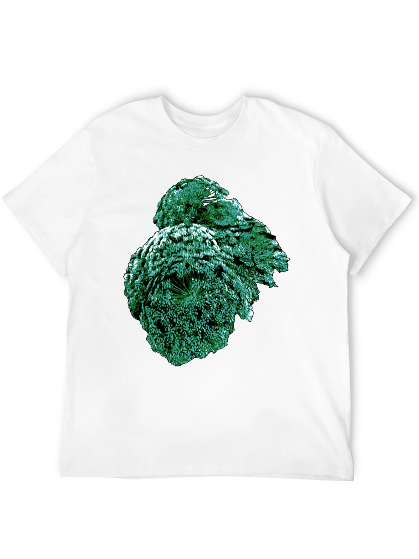 Emerald Fractal Graphic Tee - Modern Art Shirt
