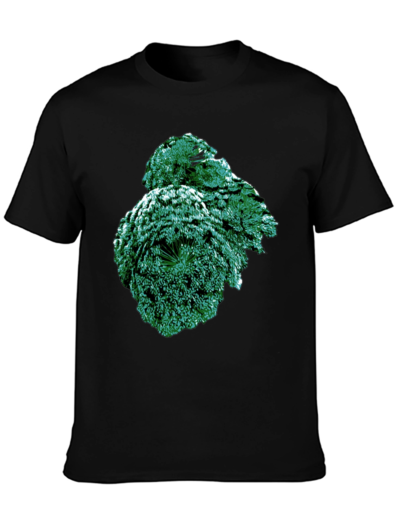 Emerald Fractal Graphic Tee - Modern Art Shirt