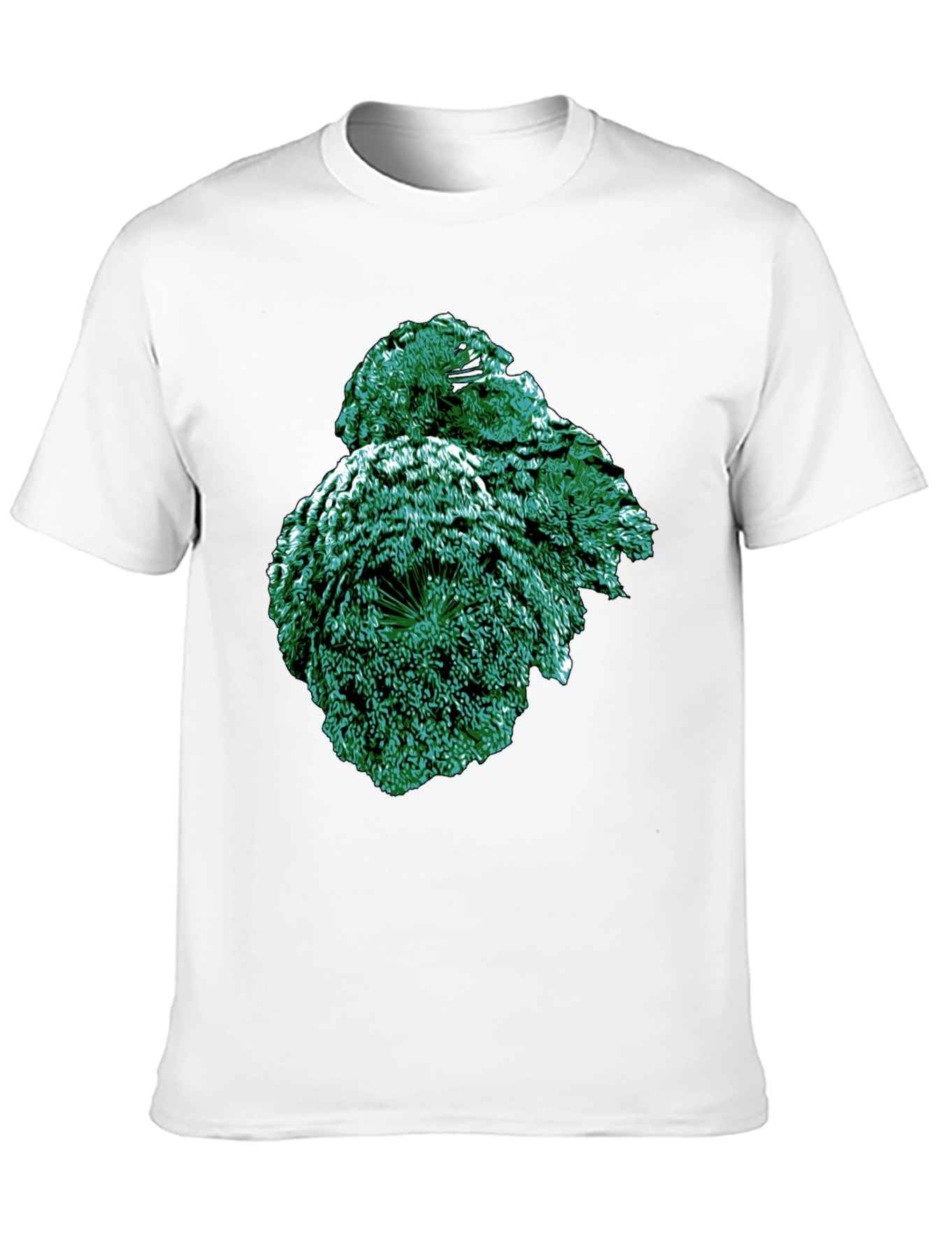 Emerald Fractal Graphic Tee - Modern Art Shirt