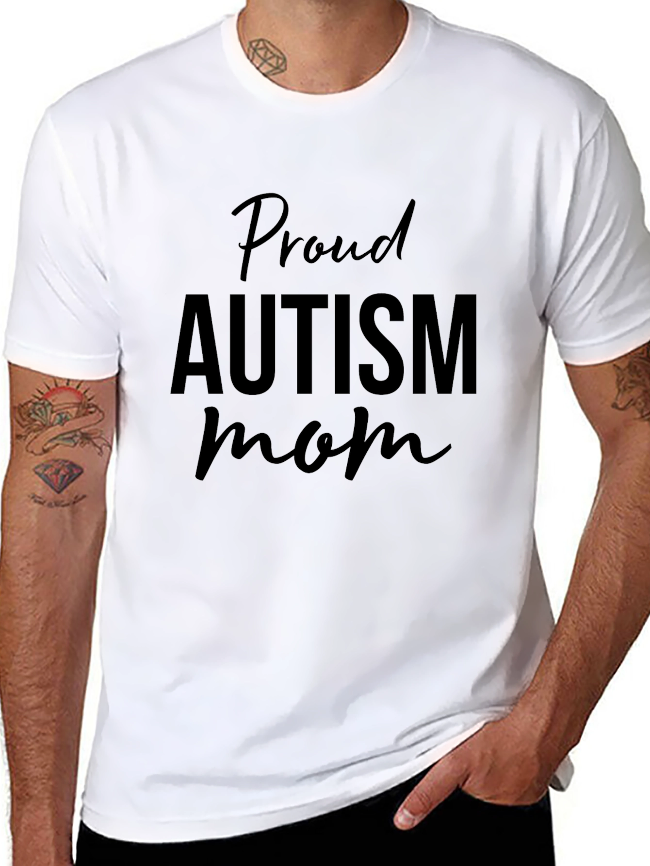 Proud Autism Mom Black T-Shirt