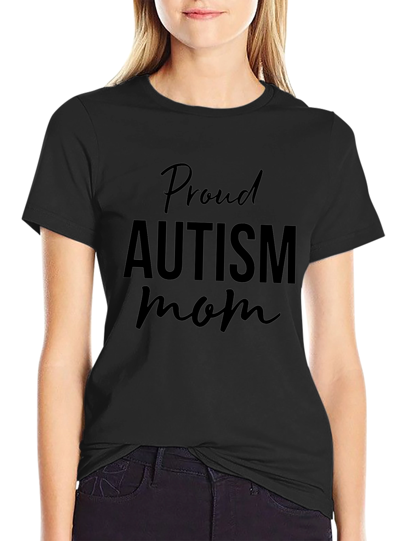 Proud Autism Mom Black T-Shirt