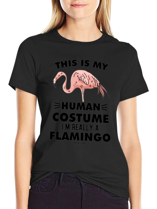Funny Flamingo Human Costume Graphic Tee
