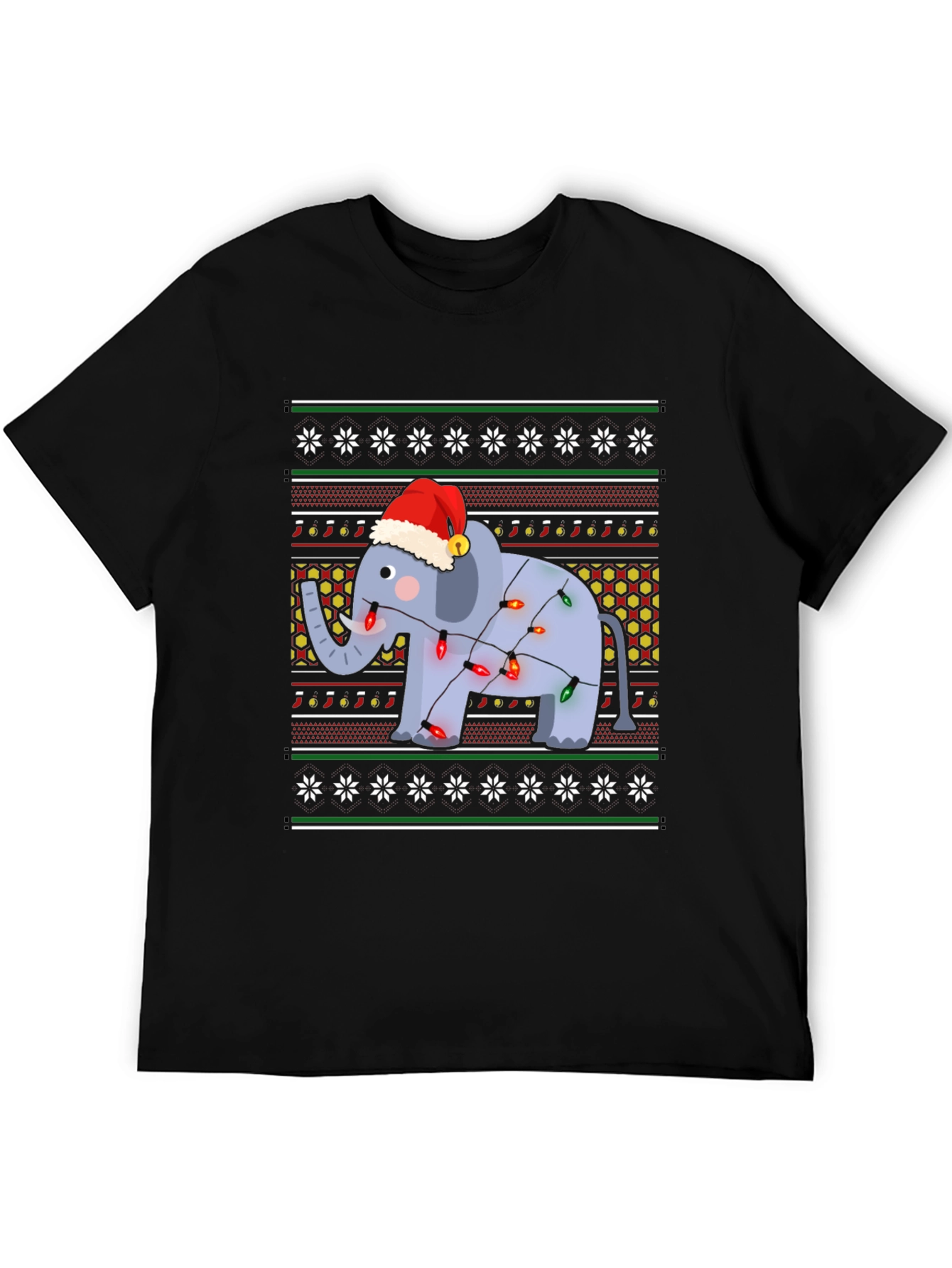 Festive Elephant Christmas Sweater T-Shirt