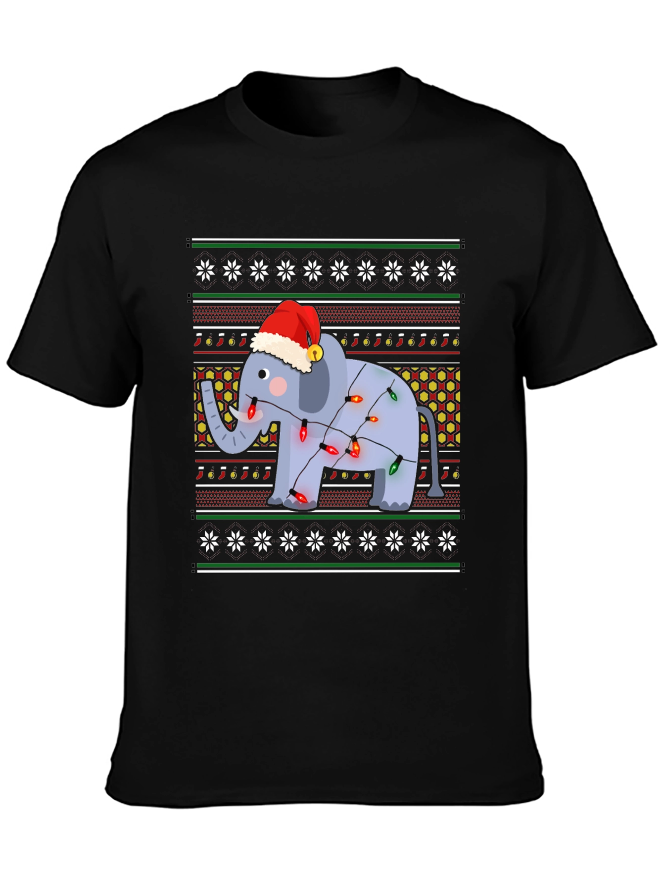 Festive Elephant Christmas Sweater T-Shirt