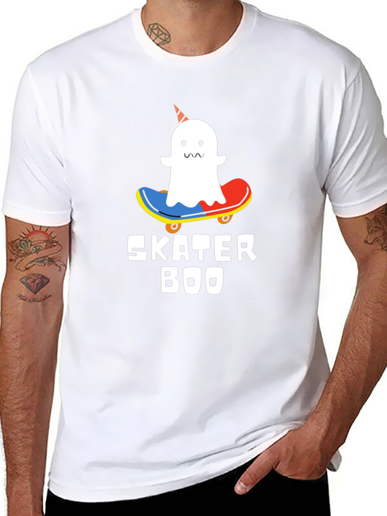 Skater Boo T-Shirt - Ghost on Skateboard
