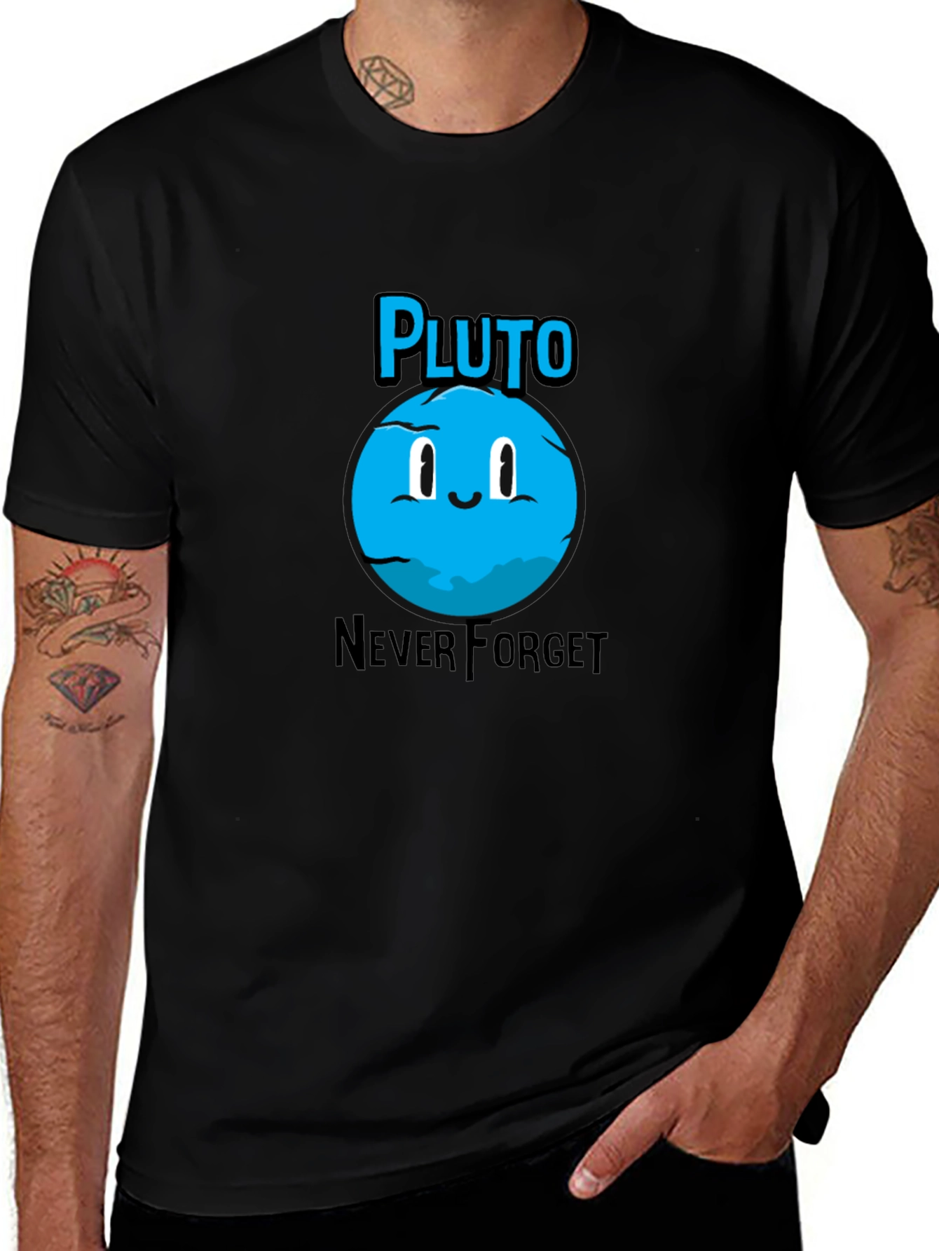 Pluto Never Forget T-Shirt - Cute Planet Design