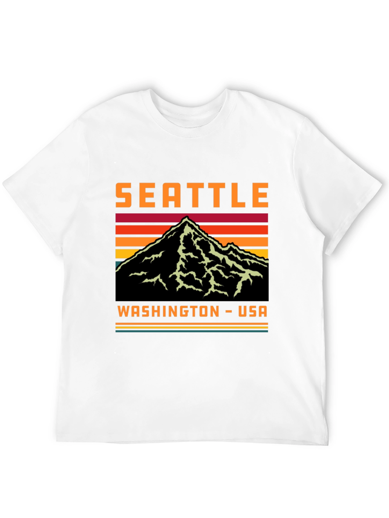 Seattle Washington Retro Mountain T-Shirt