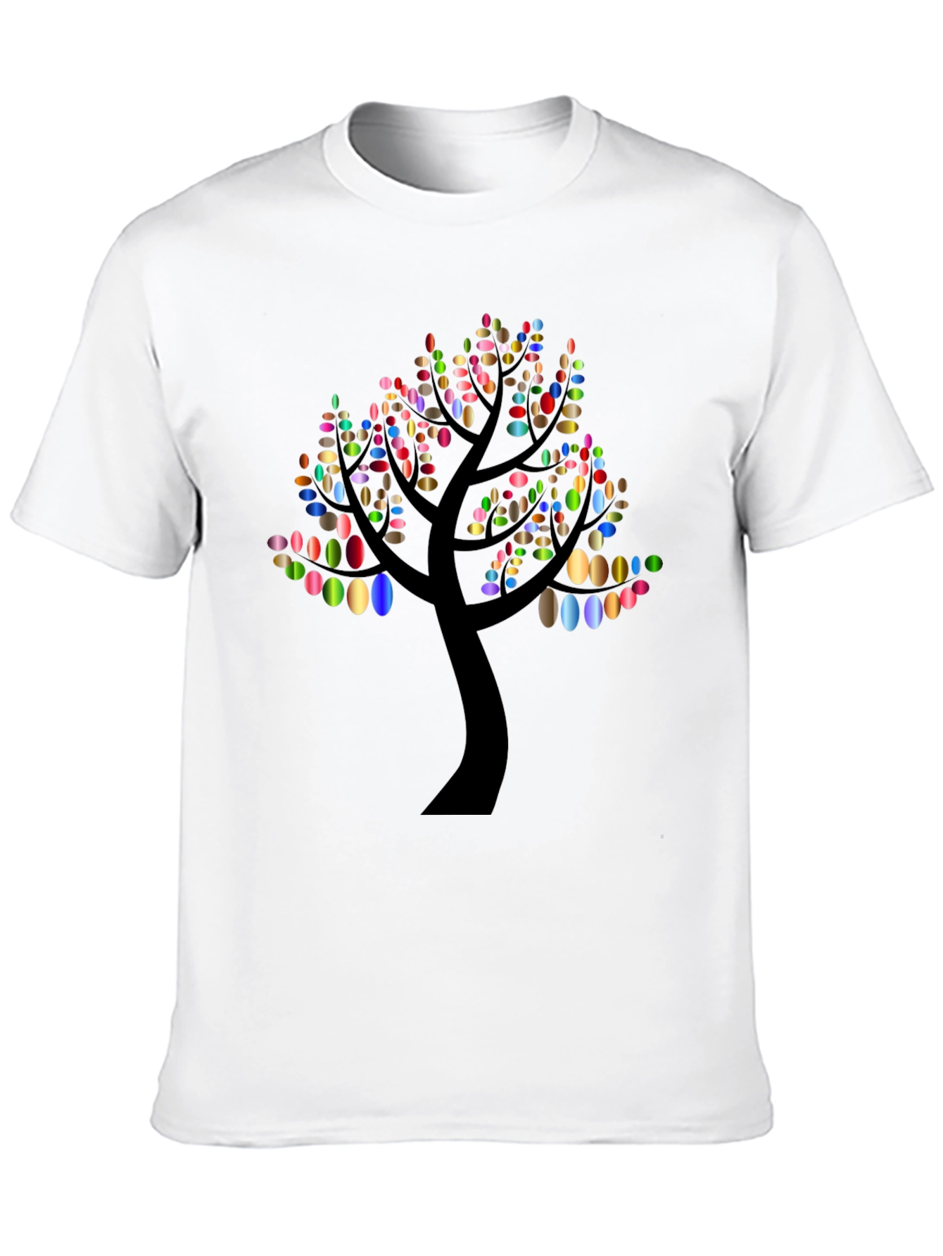 Abstract Tree Graphic Tee - Black Cotton Blend