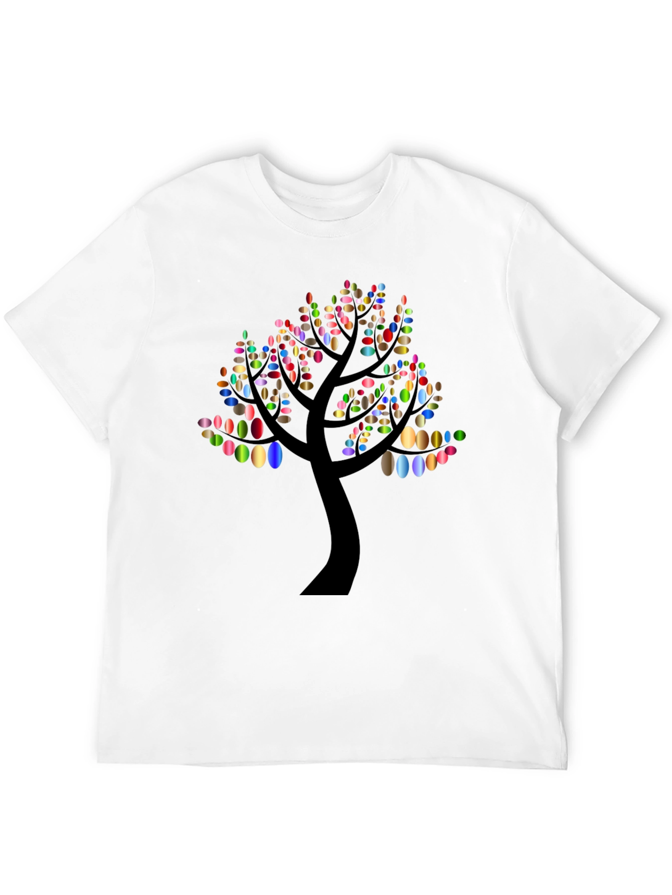Abstract Tree Graphic Tee - Black Cotton Blend