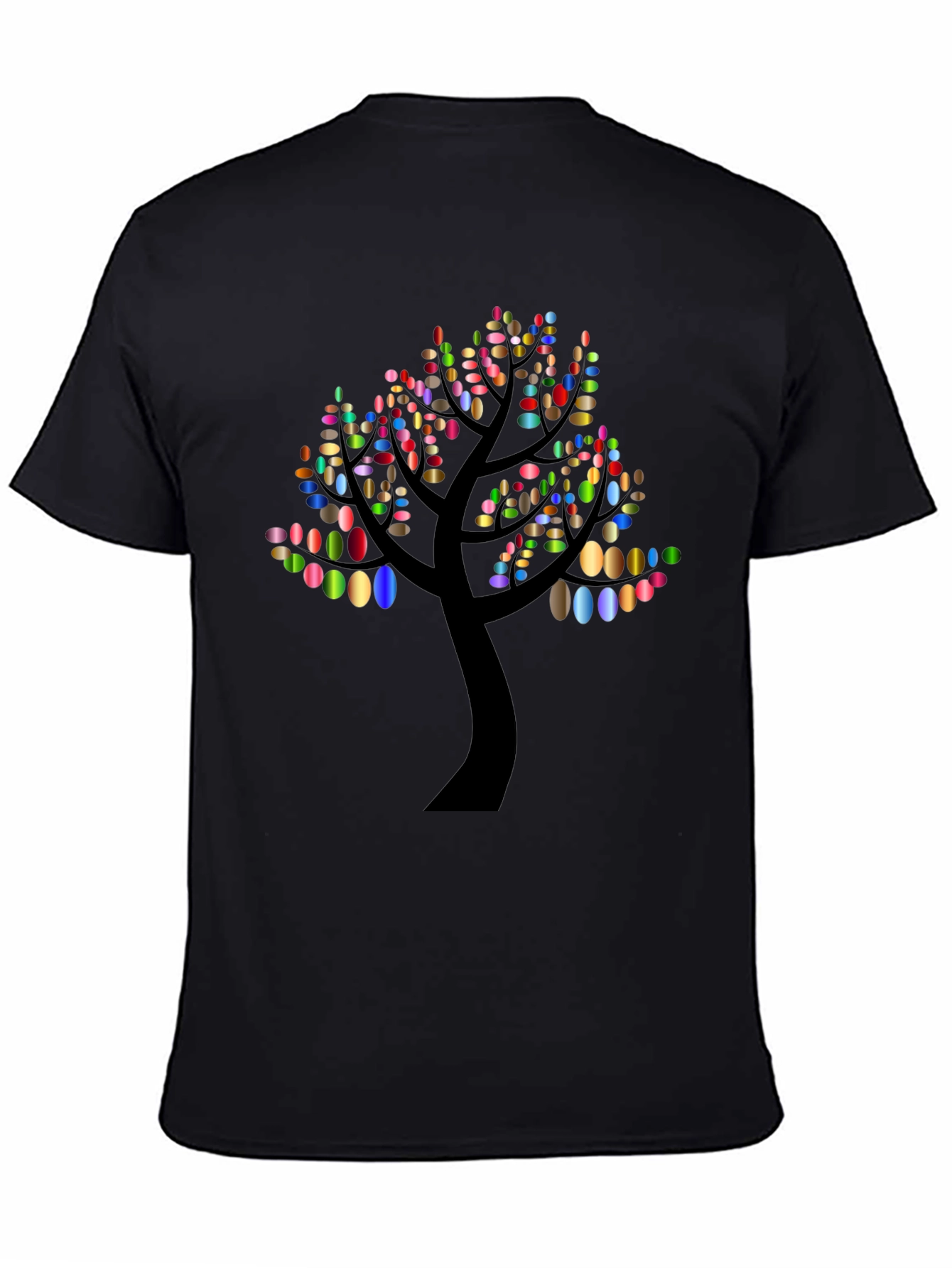 Abstract Tree Graphic Tee - Black Cotton Blend