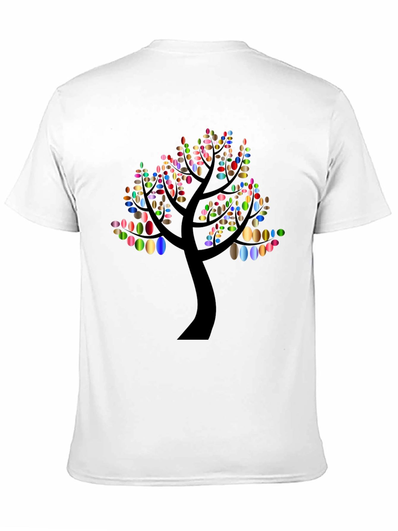 Abstract Tree Graphic Tee - Black Cotton Blend