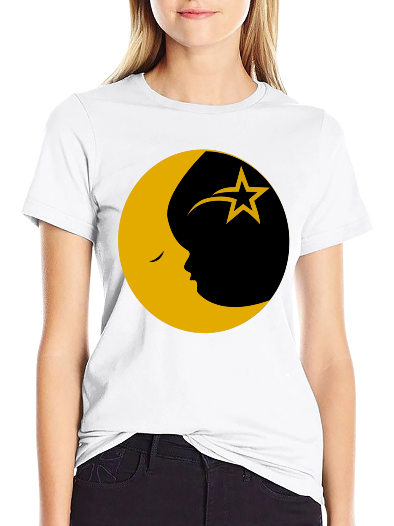 Moon & Star Graphic Print Mens T-Shirt