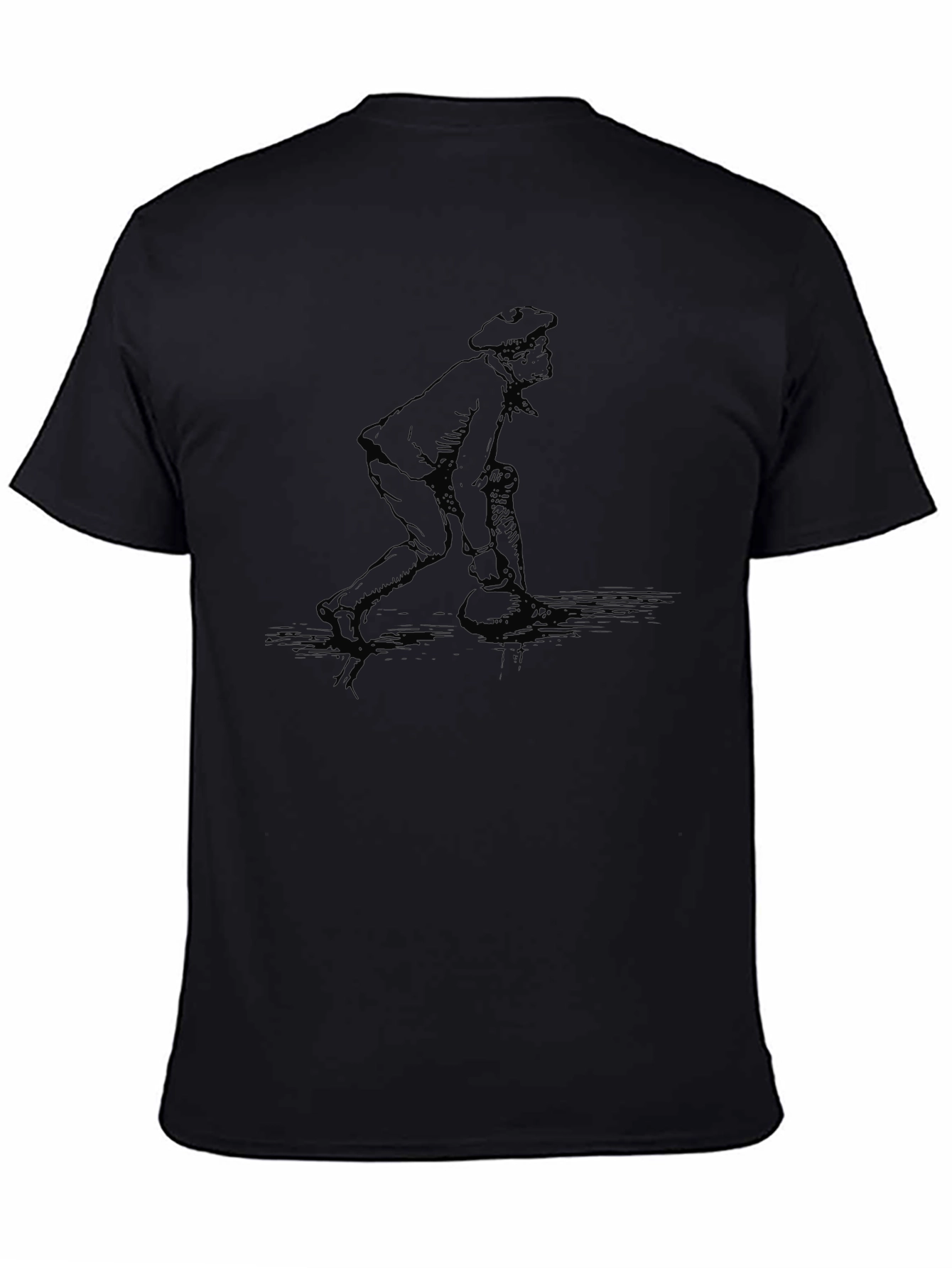 Black T-Shirt with Bowling Print