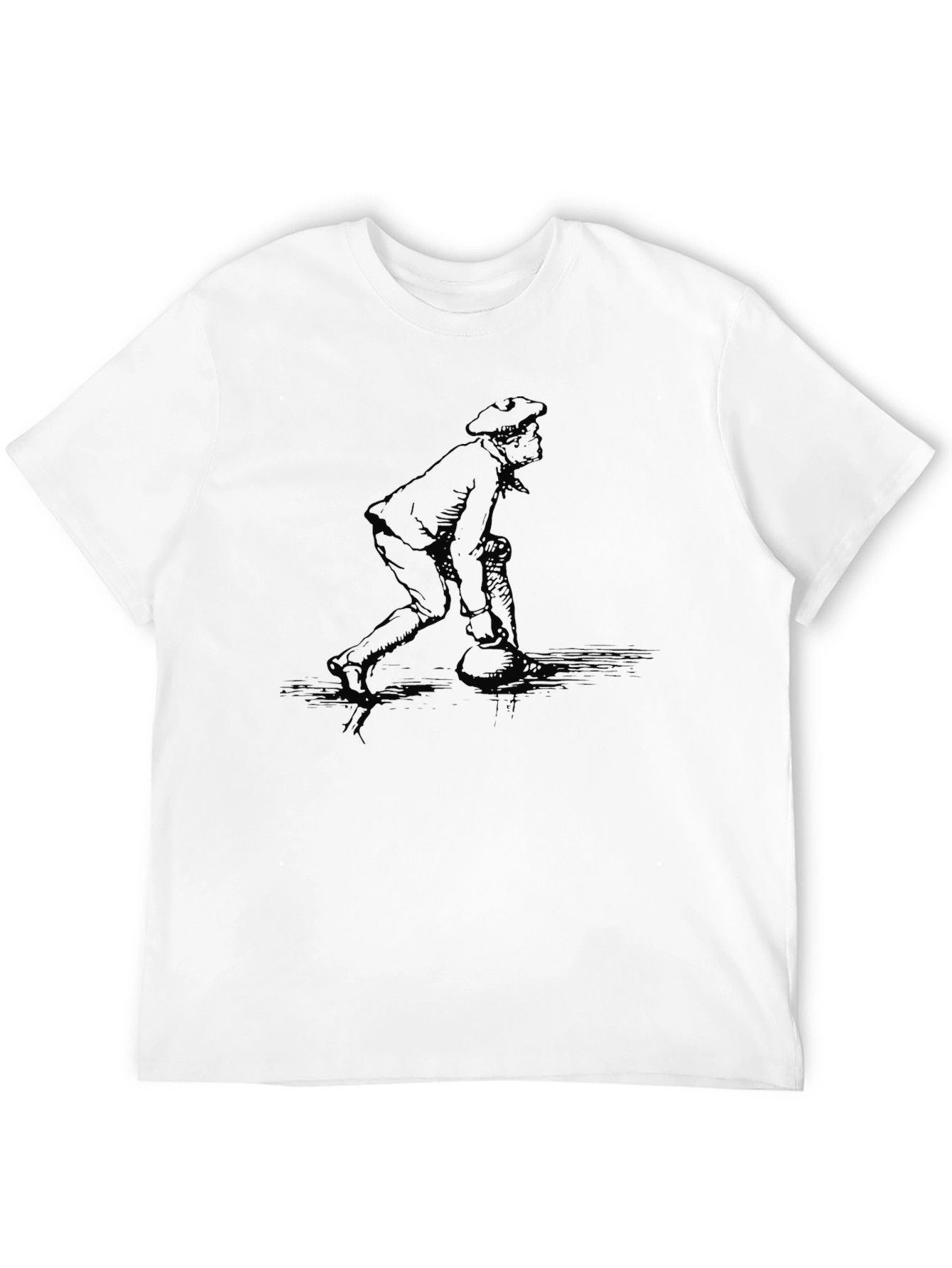 Black T-Shirt with Bowling Print